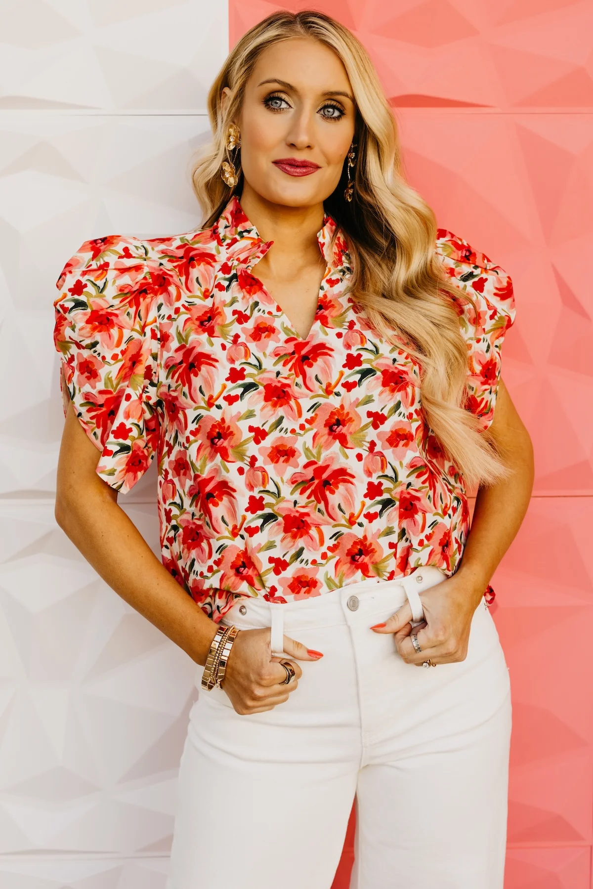 The Andie Ruffle Sleeve Floral Top - Image 9
