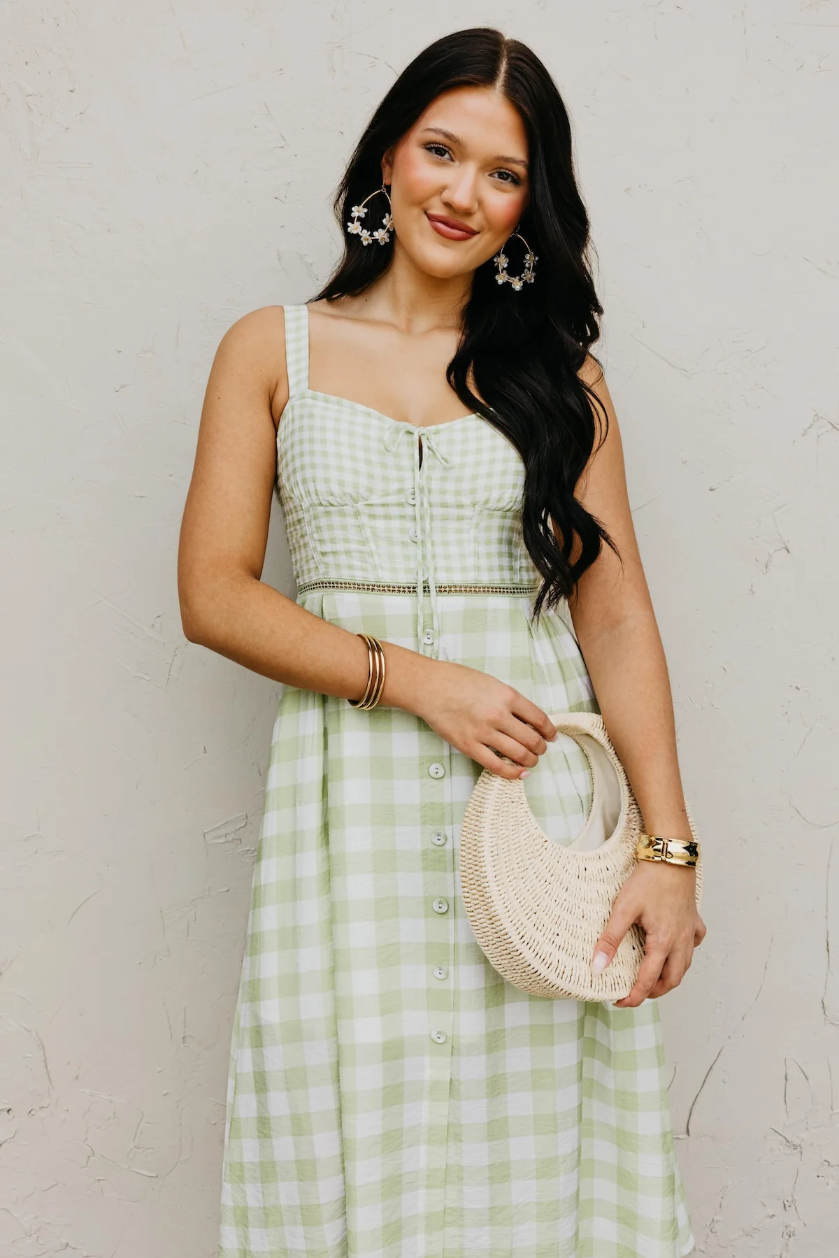 The Angela Plaid Corset Midi Dress - Image 6