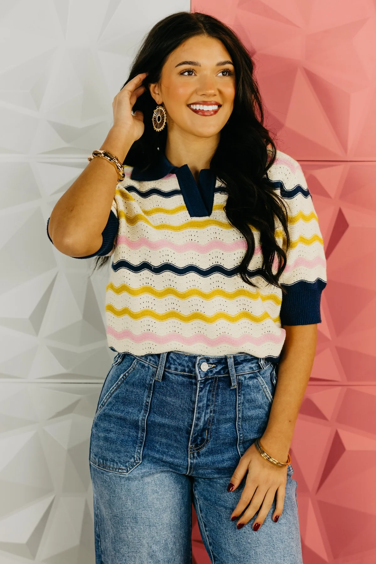 The Anthony Wavy Stripe Sweater Top - Image 4