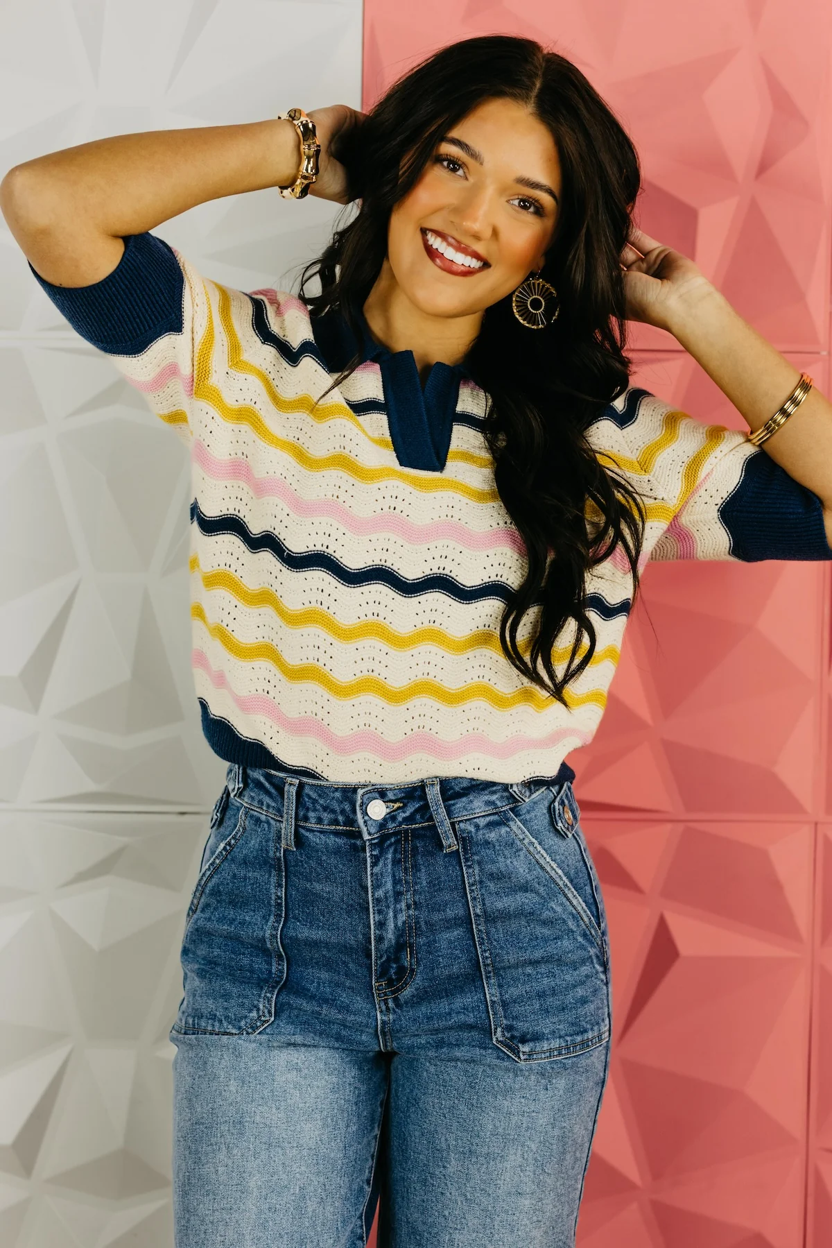 The Anthony Wavy Stripe Sweater Top - Image 6
