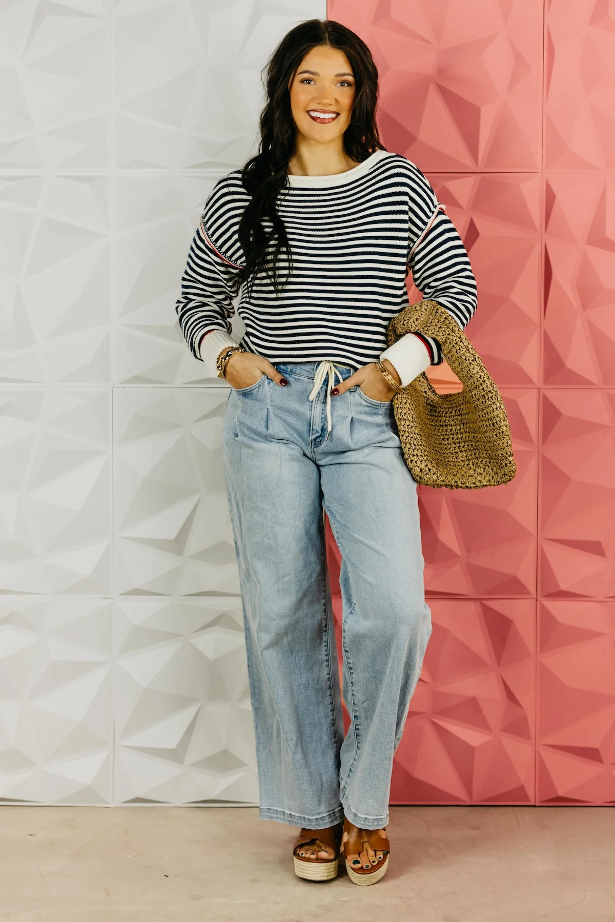 The Ariana Boat Neck Striped Sweater - Image 2
