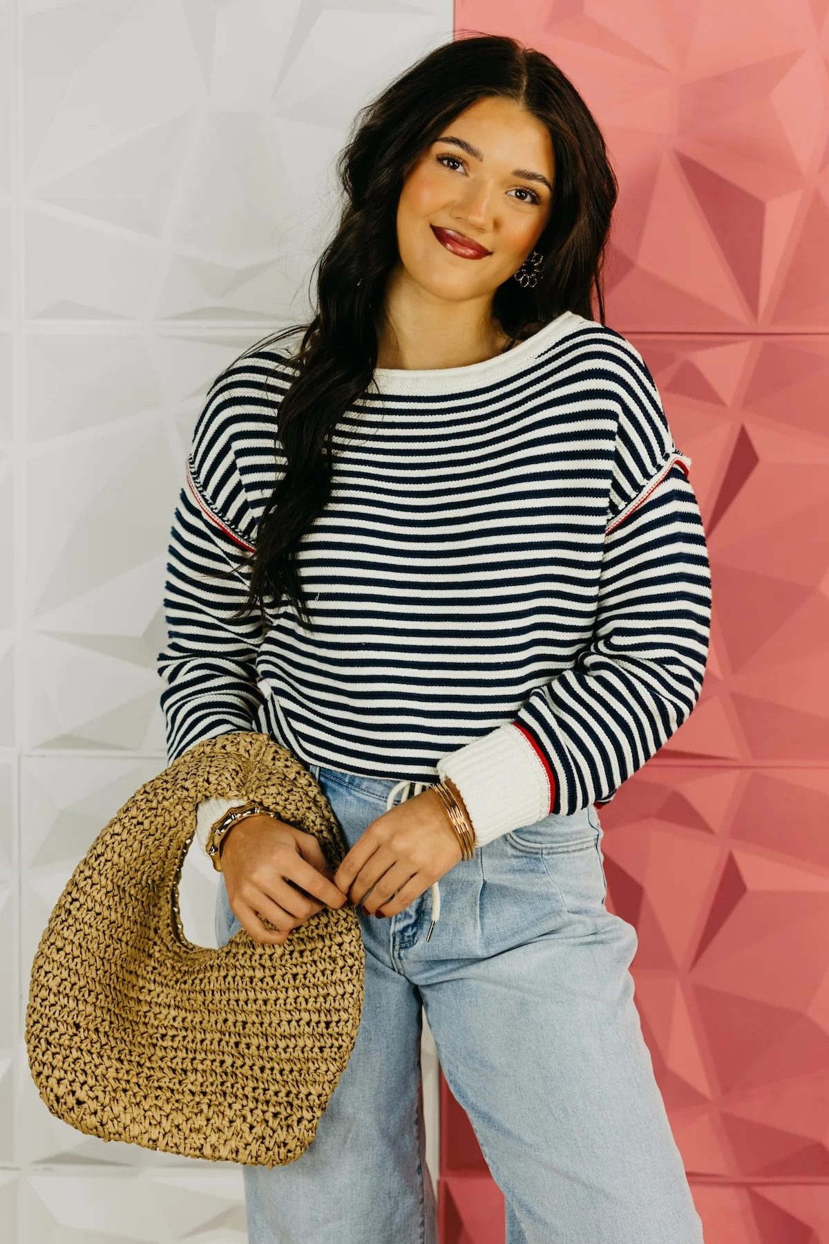 The Ariana Boat Neck Striped Sweater - Image 4