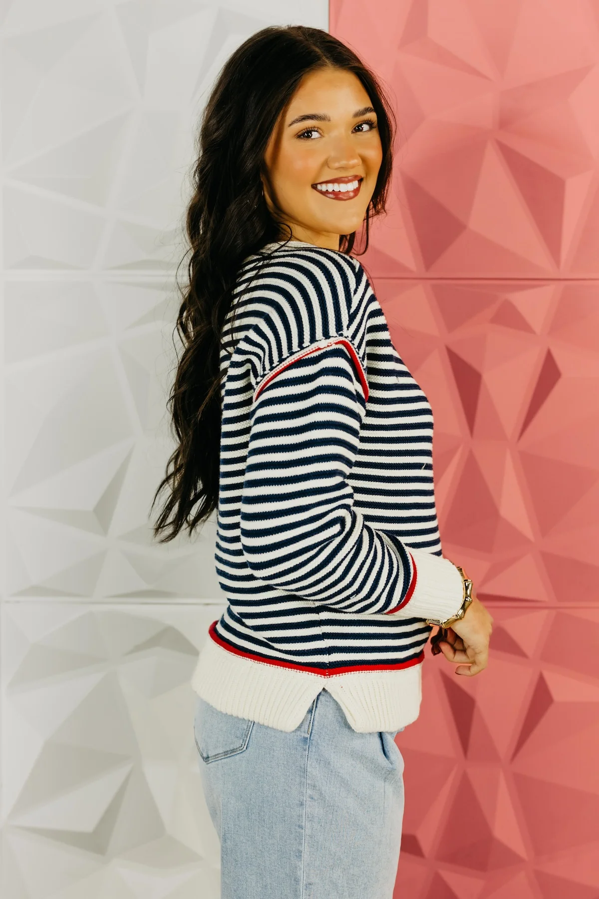 The Ariana Boat Neck Striped Sweater - Image 7