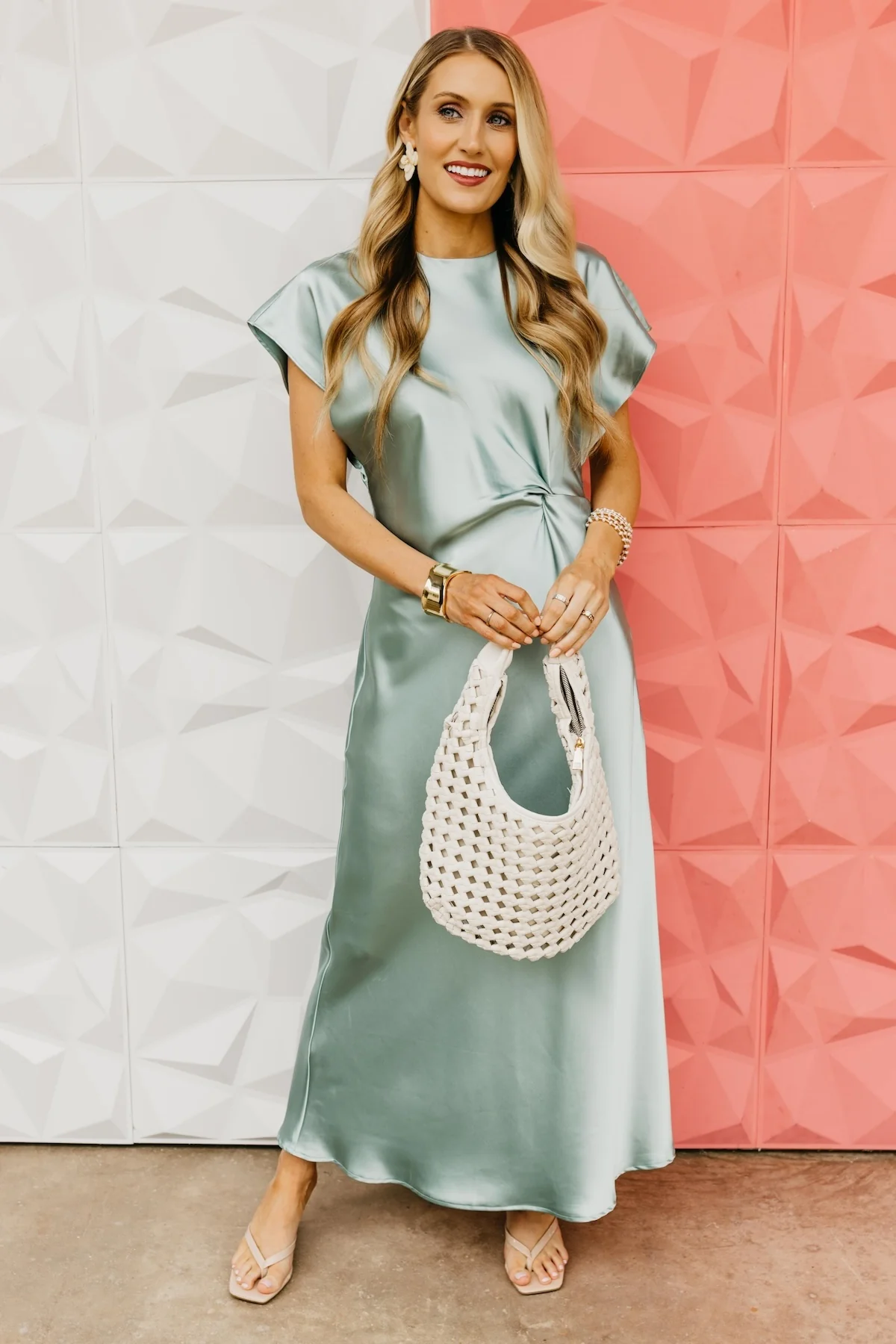 The Ariella Satin Side Knot Midi Dress - Image 4