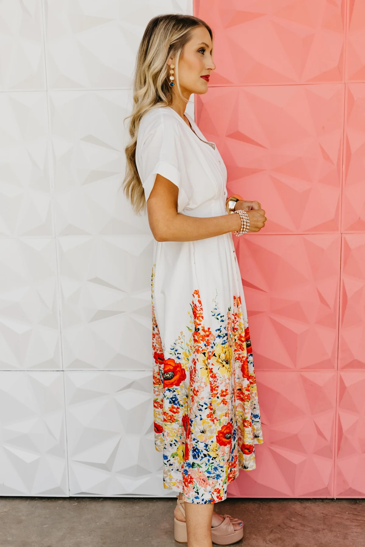 The Arlo Floral Pintuck Midi Dress - Image 11