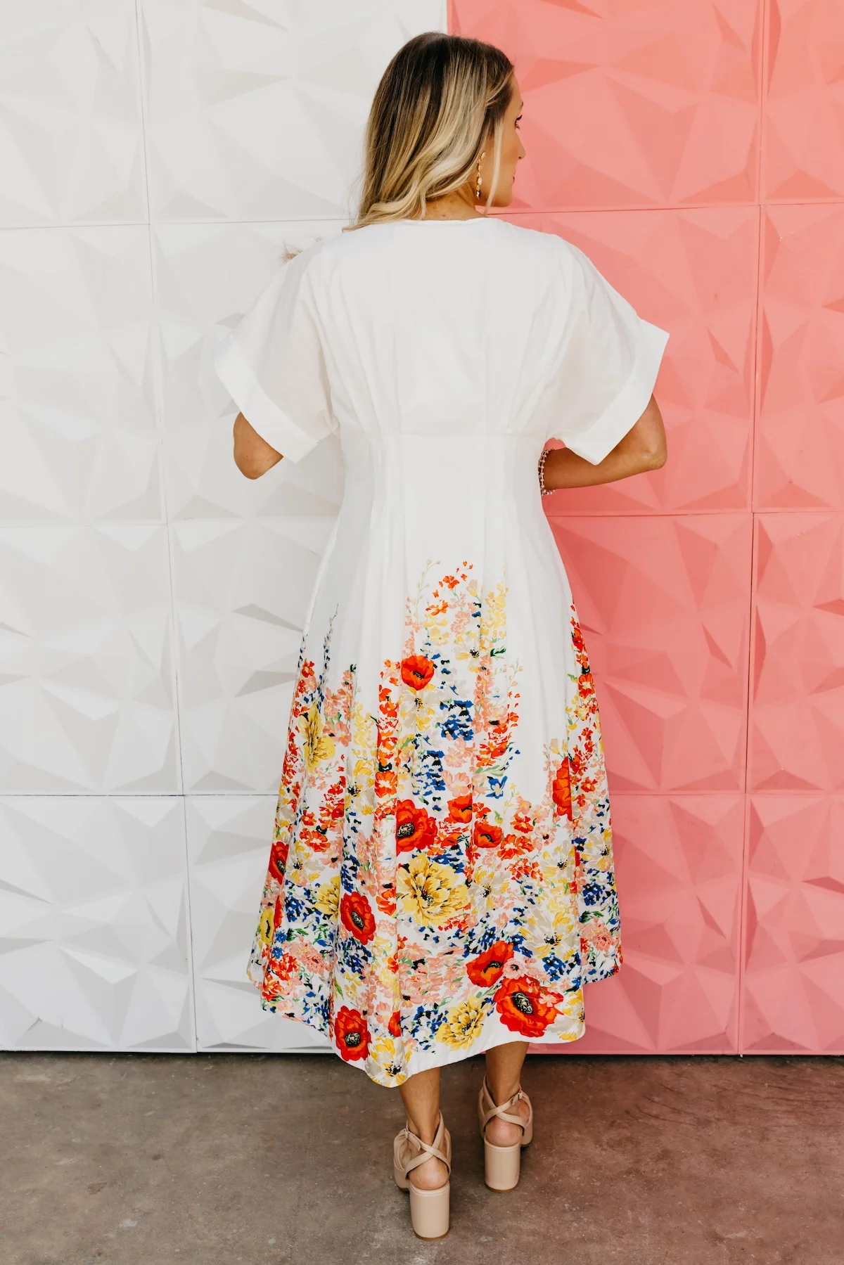 The Arlo Floral Pintuck Midi Dress - Image 12