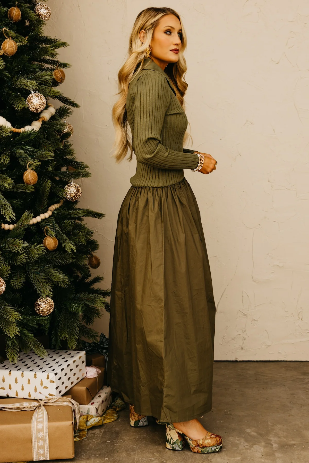 The Ashley Mixed Media Maxi Dress - Image 15