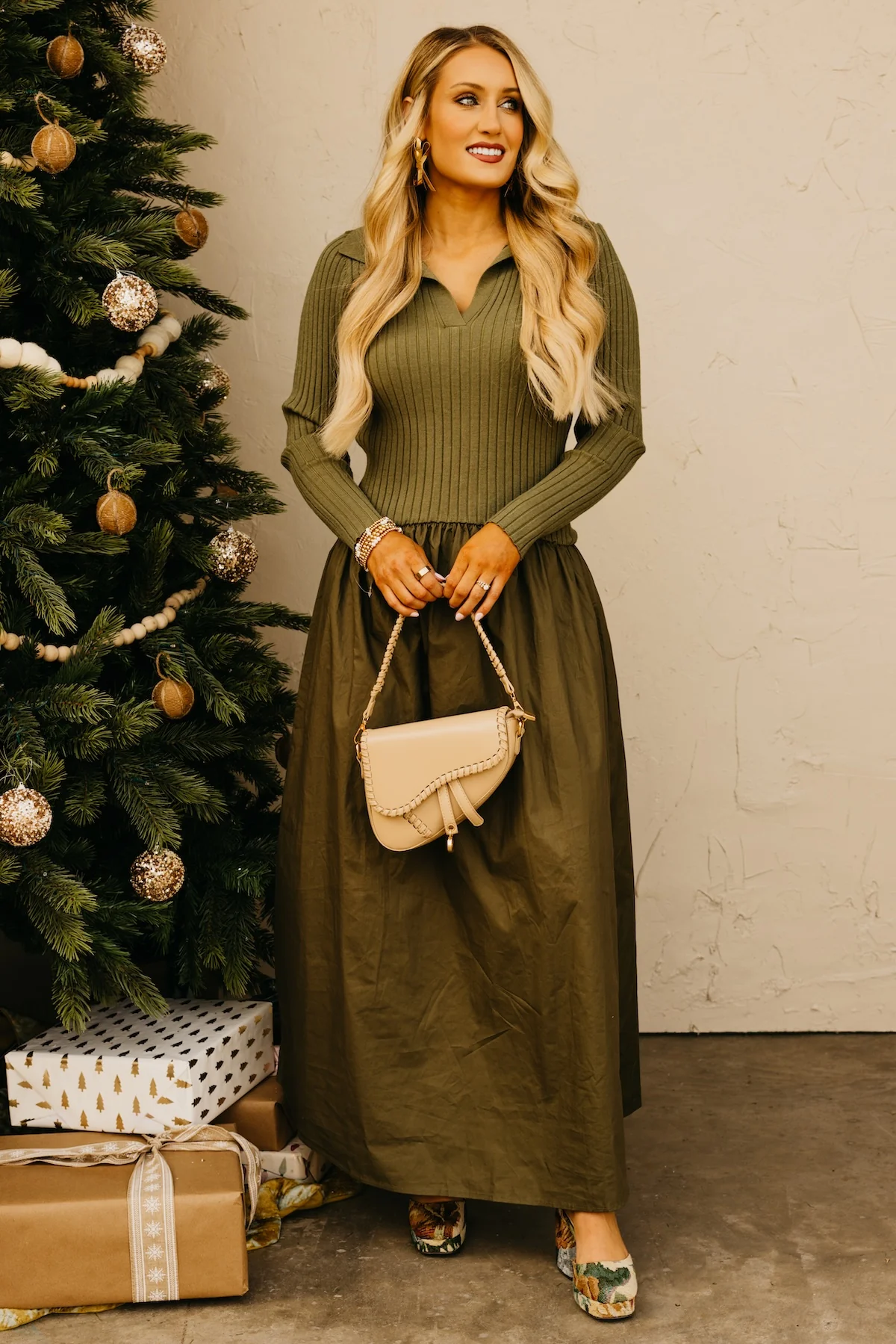 The Ashley Mixed Media Maxi Dress - Image 6