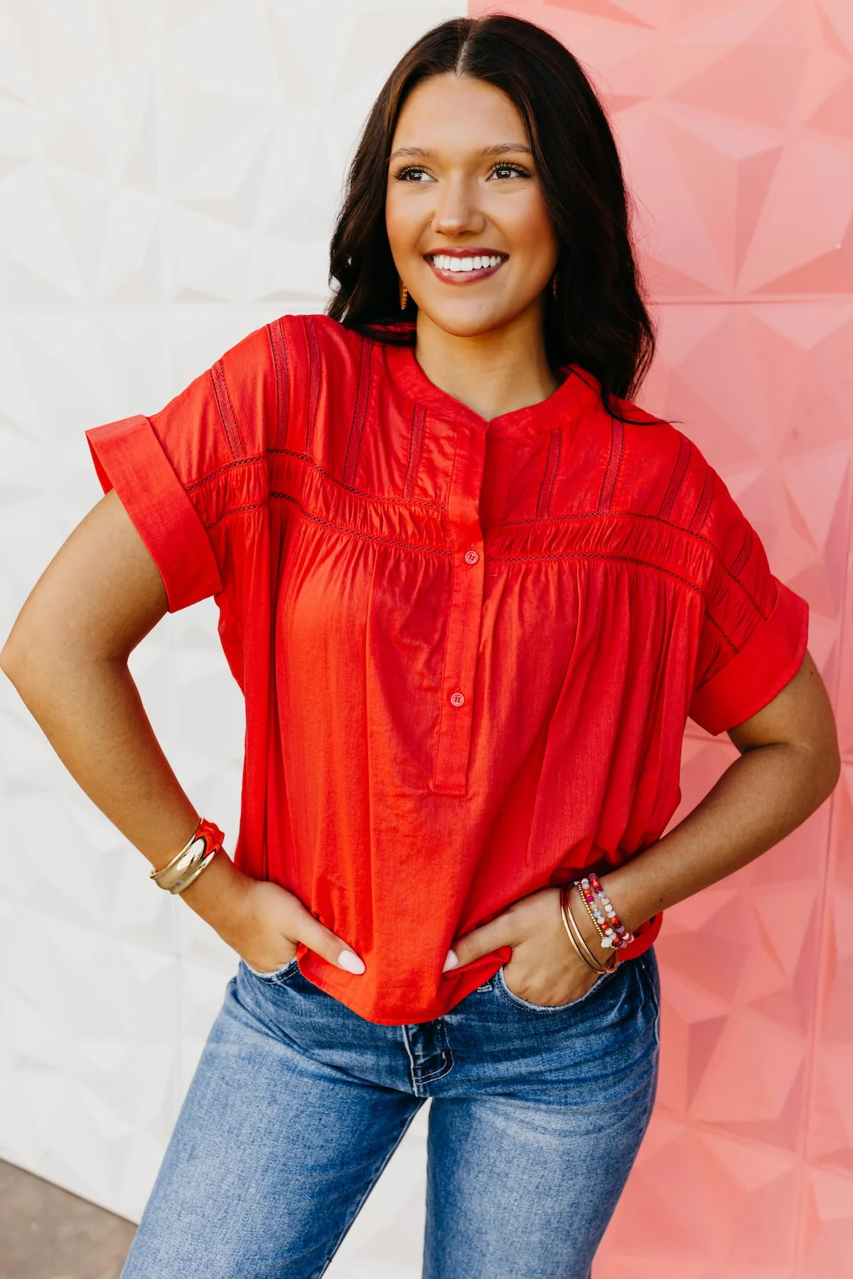 The Atticus Lace Dolman Blouse - Image 11