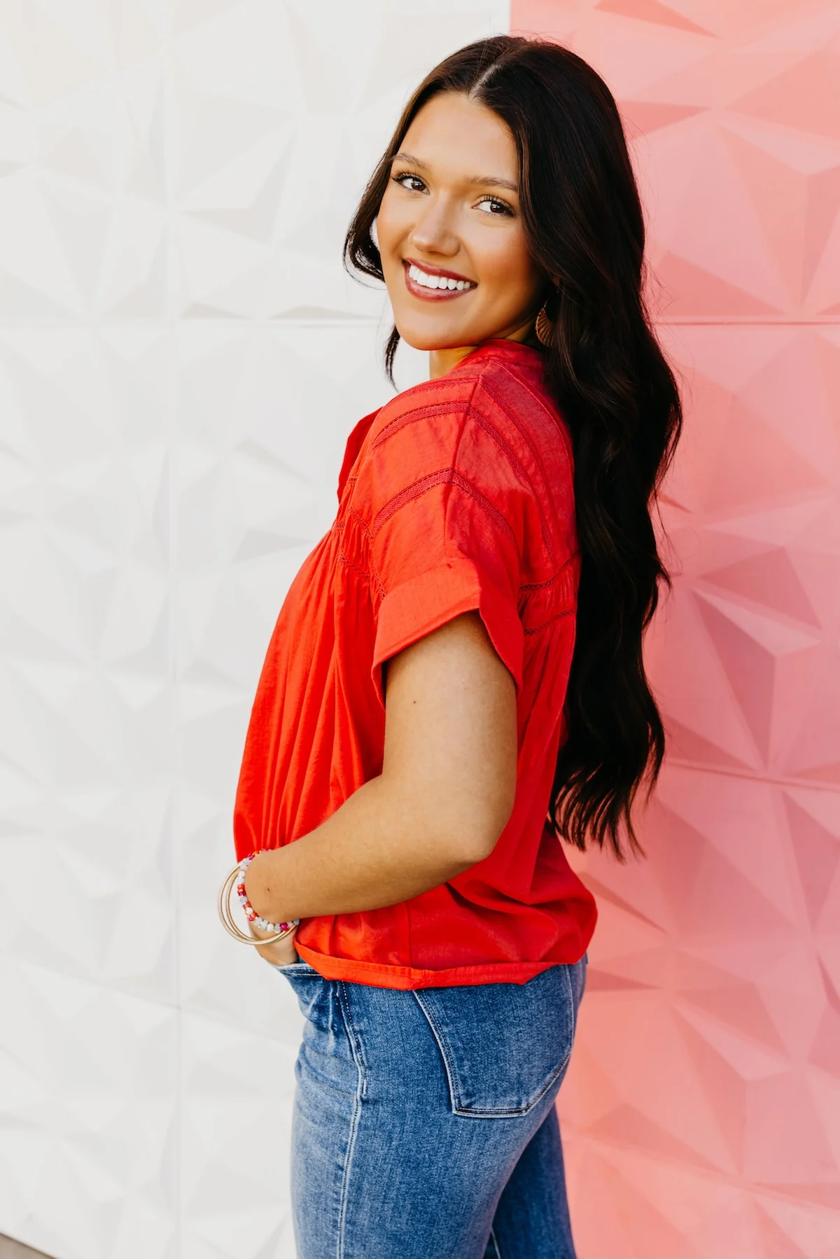 The Atticus Lace Dolman Blouse - Image 12