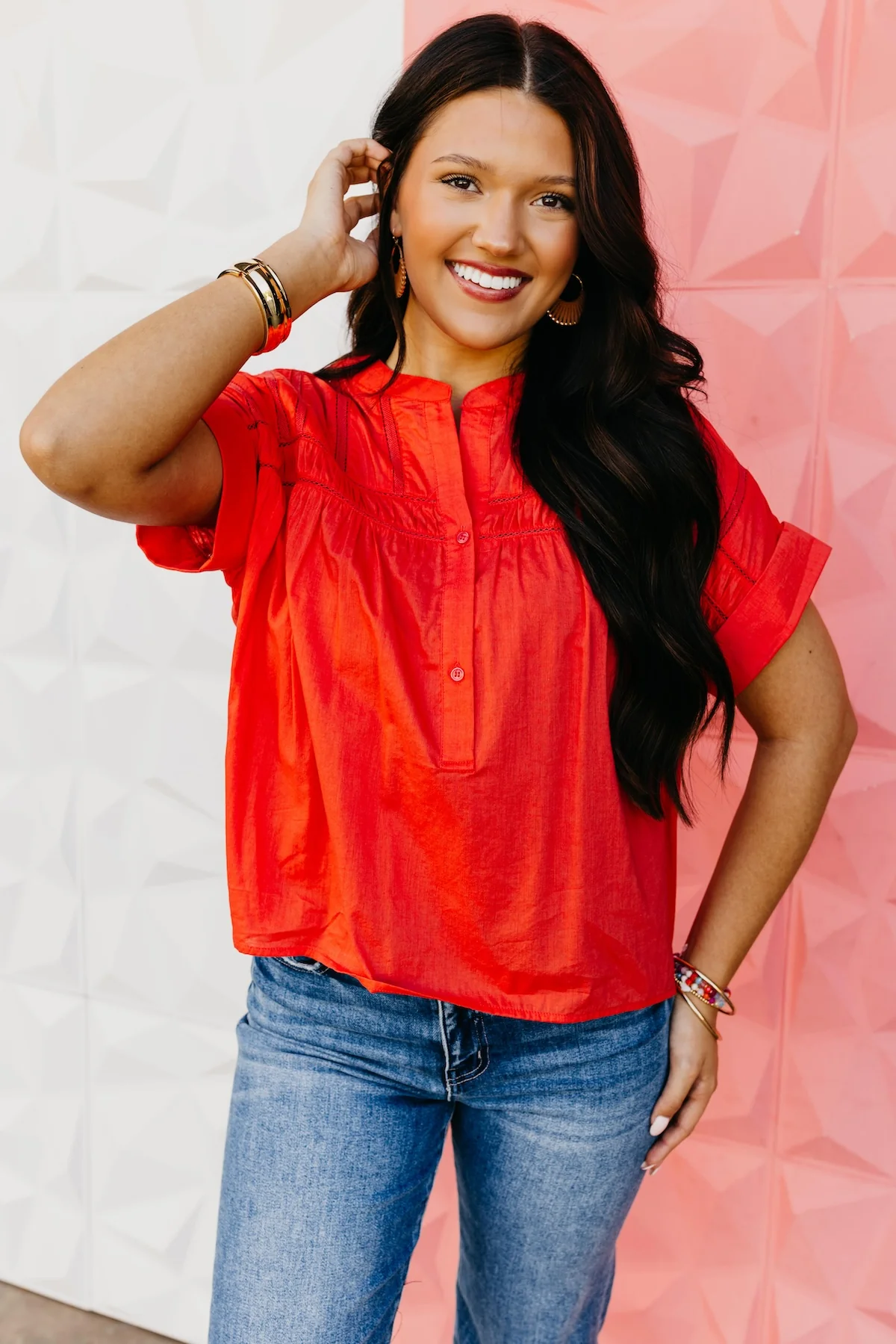 The Atticus Lace Dolman Blouse - Image 9