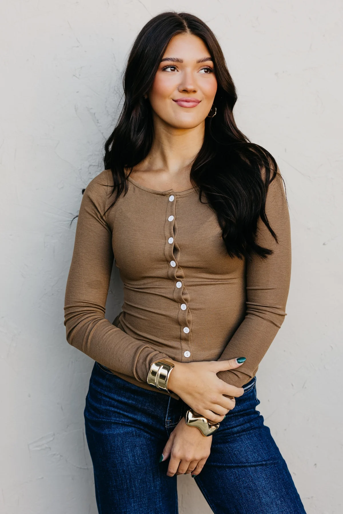 The Audrina Button Up Knit Top - Image 7