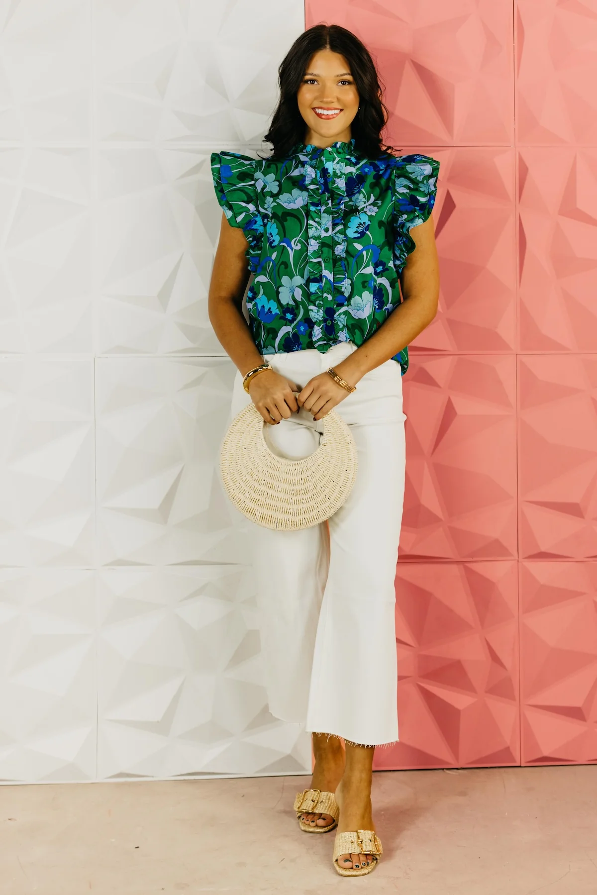 The Austin Floral Ruffle Top - Image 2