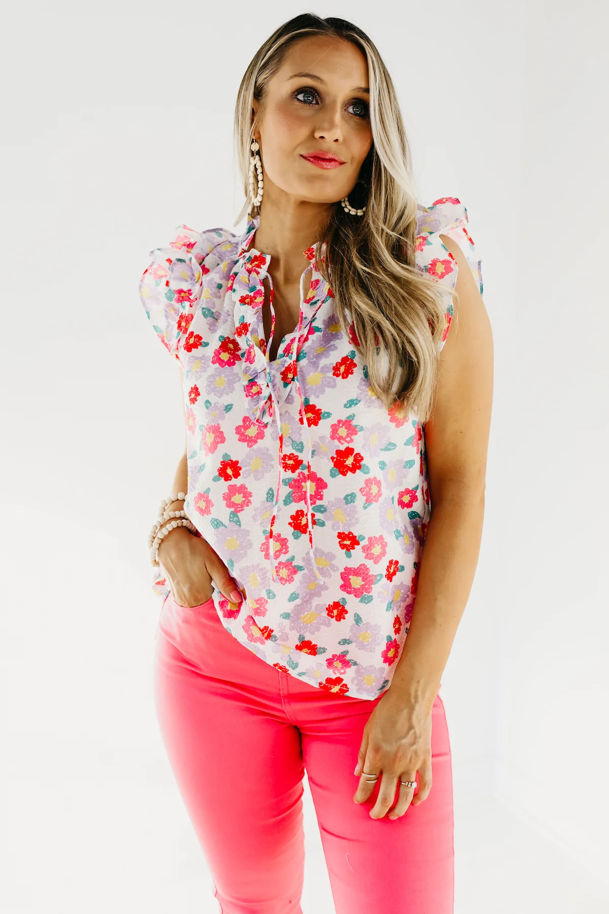 The Bailey Floral Ruffle Blouse - FINAL SALE - Image 4