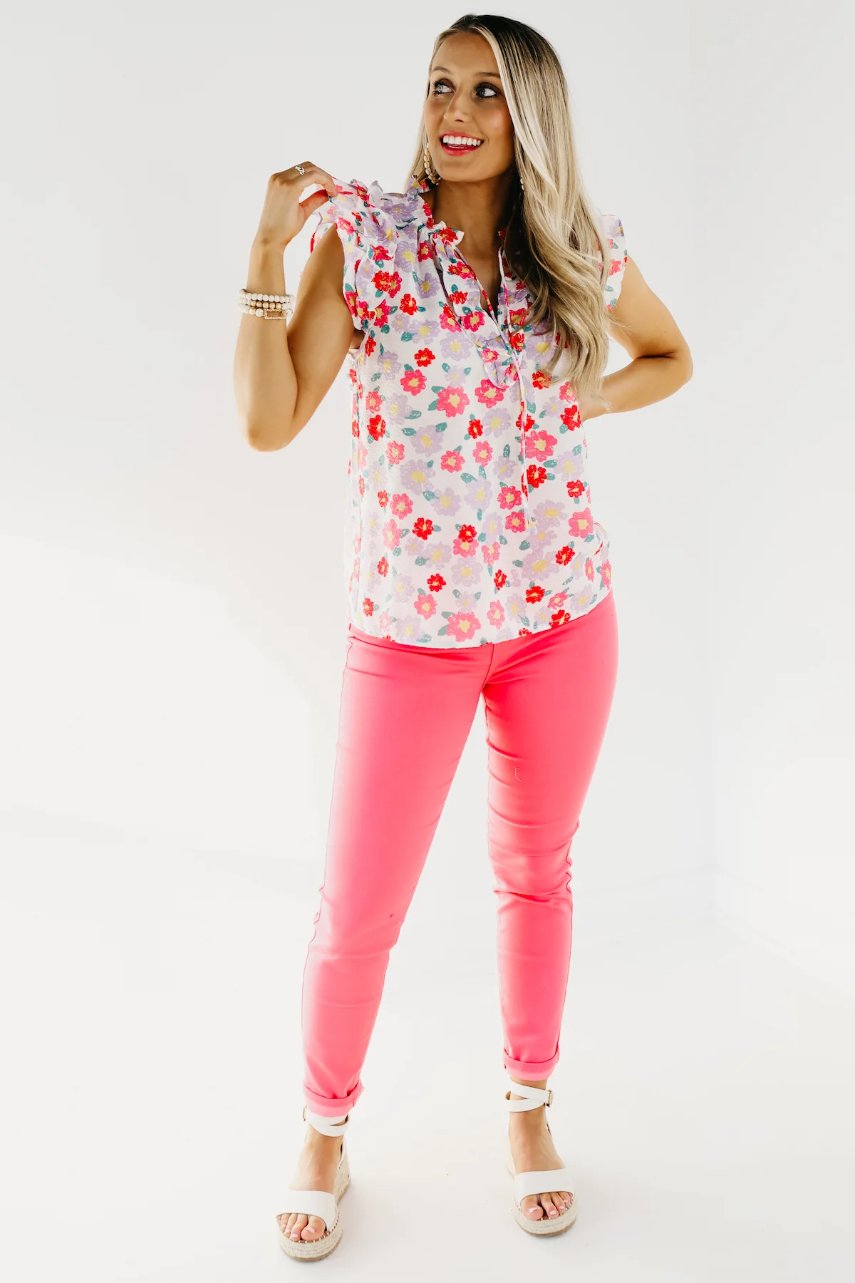 The Bailey Floral Ruffle Blouse - FINAL SALE - Image 9