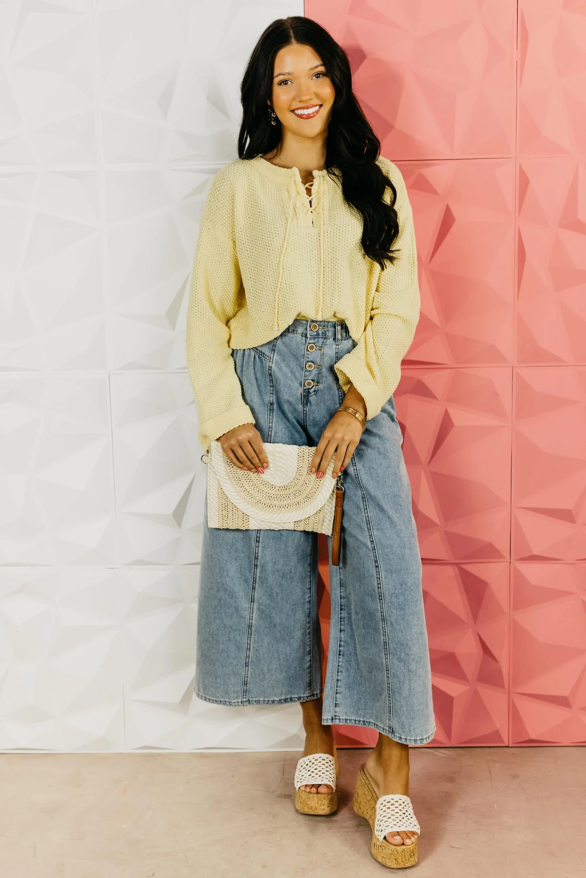 The Bentley Lace-Up Floral Back Sweater - Image 2
