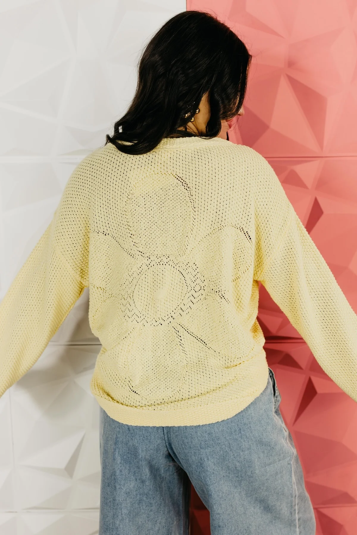 The Bentley Lace-Up Floral Back Sweater - Image 3