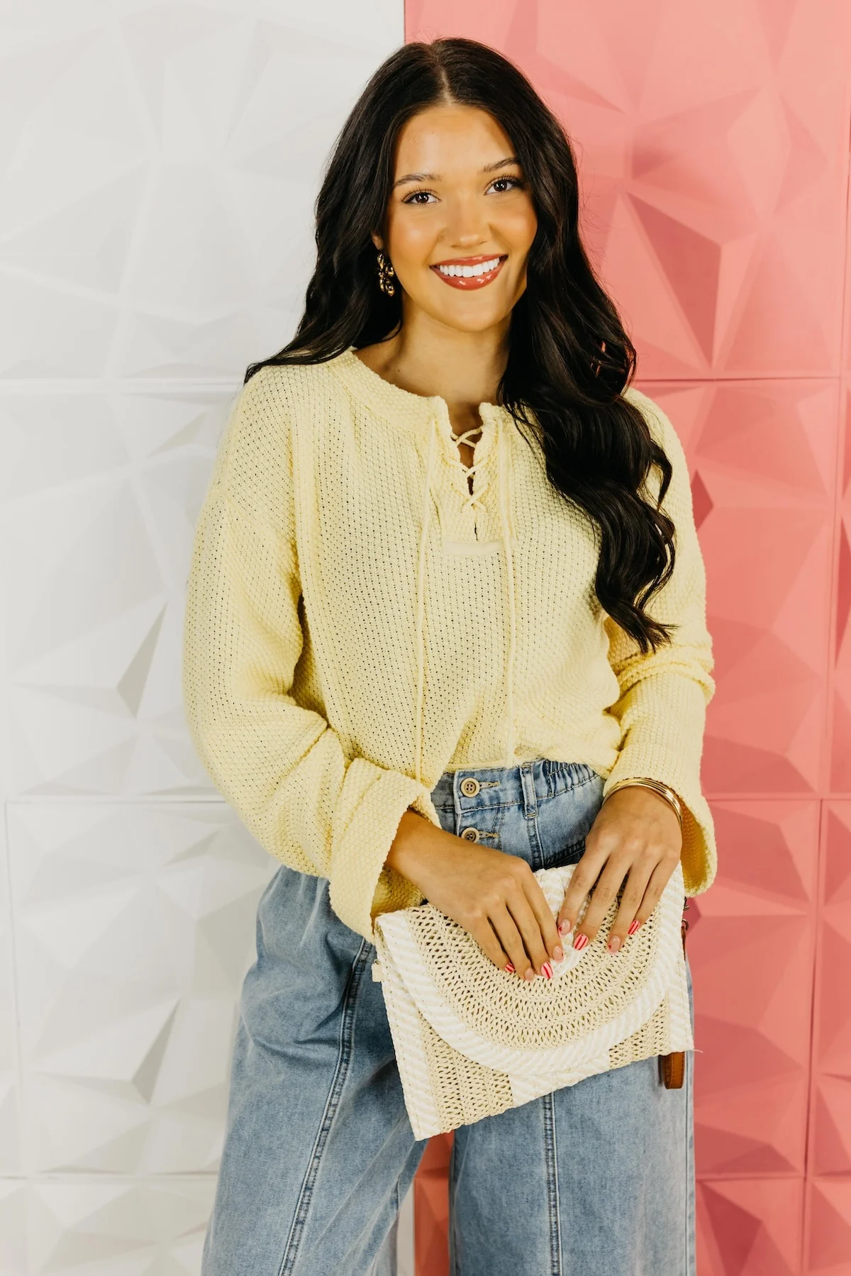 The Bentley Lace-Up Floral Back Sweater - Image 5