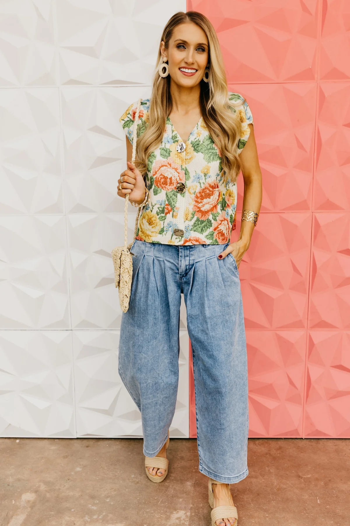 The Bianca Floral Sweater Vest Top - Image 4
