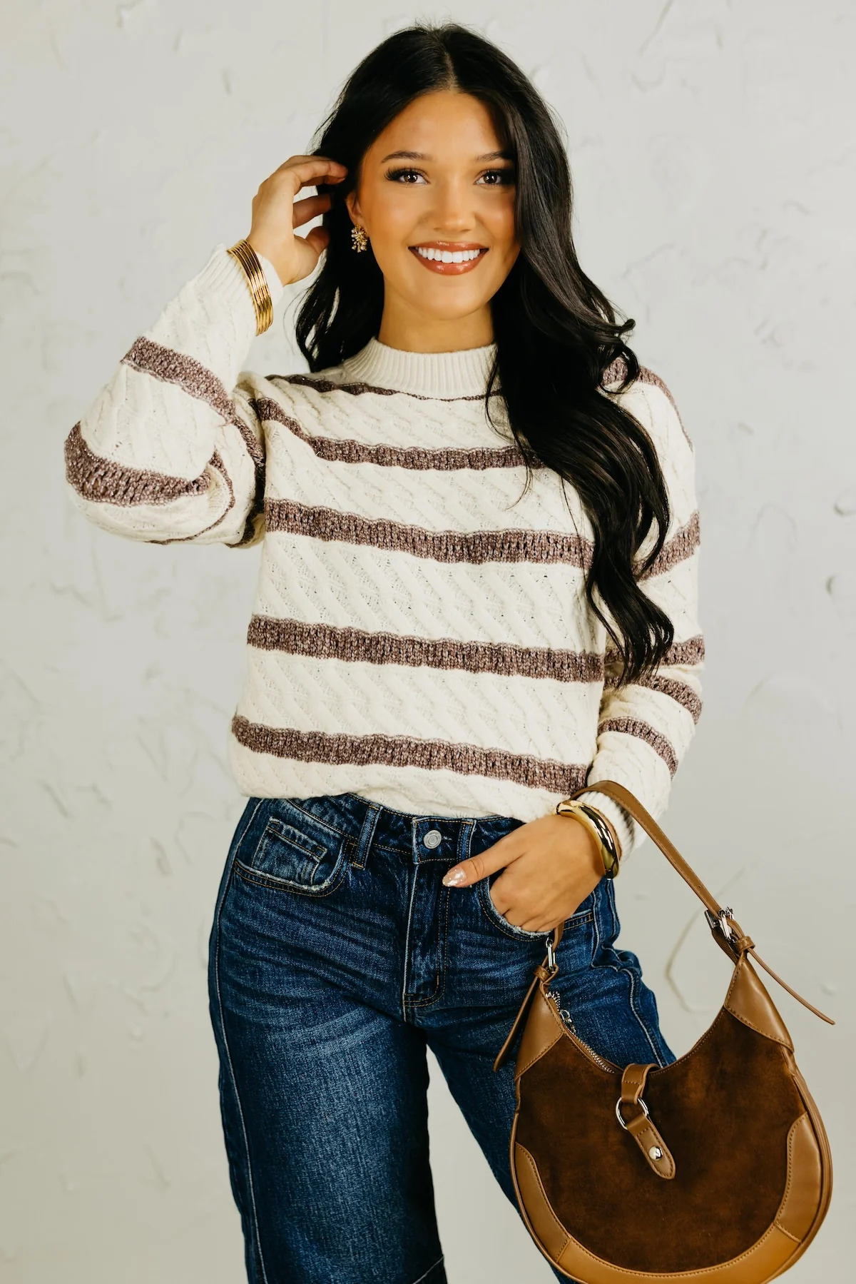 The Blake Lurex Striped Sweater