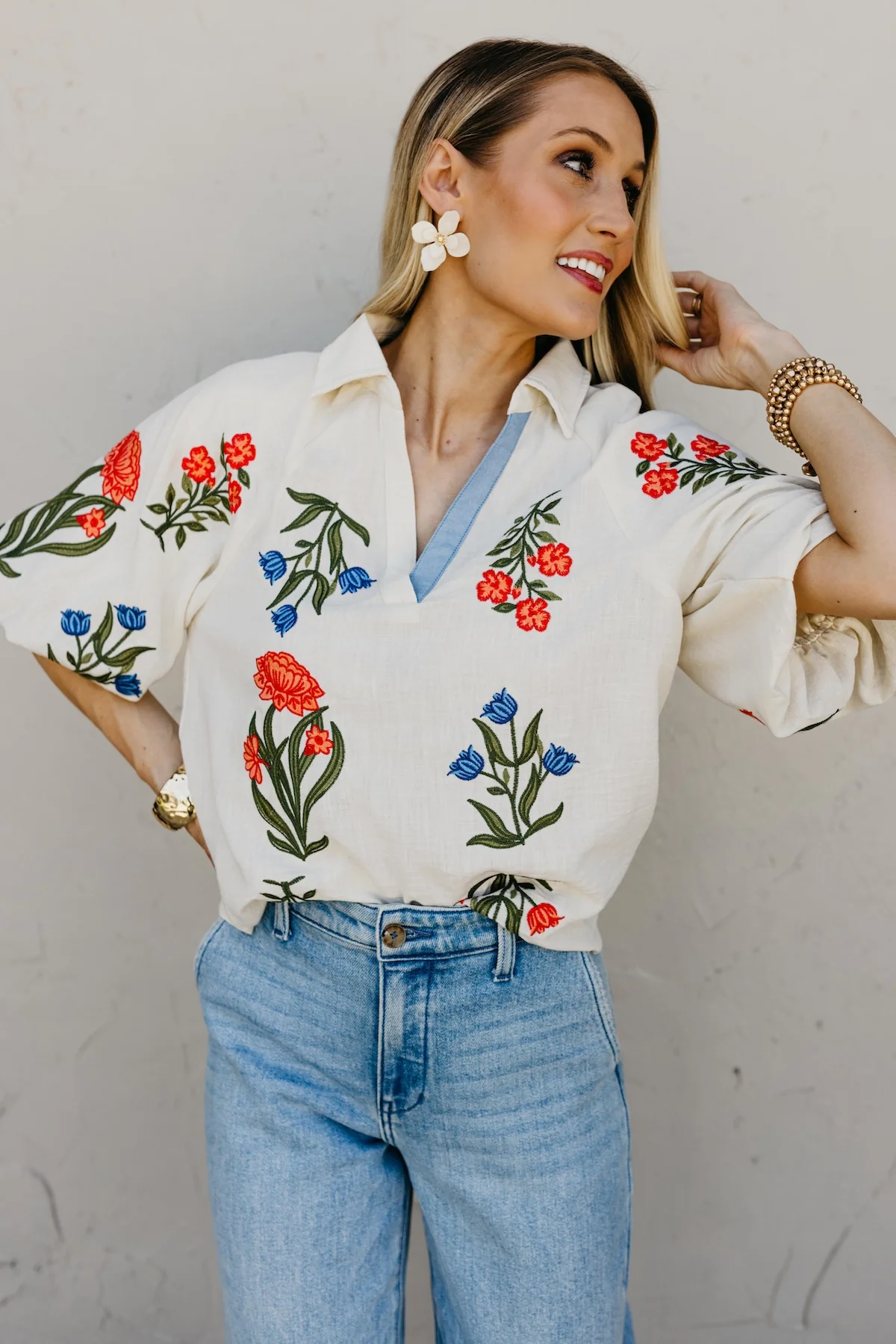 The Braelyn Floral Embroidered Top - Image 8