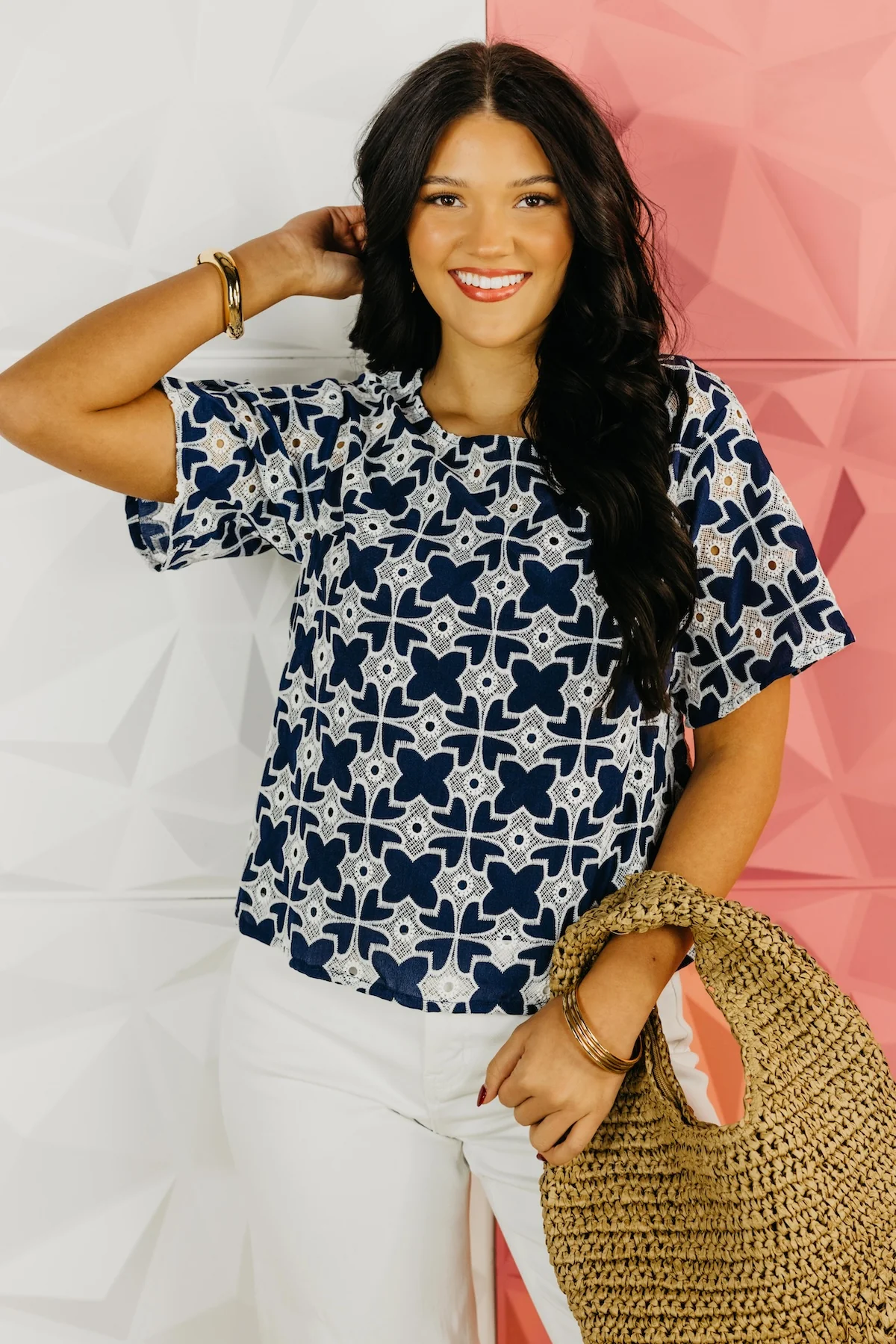 The Brayden Embroidered Eyelet Top