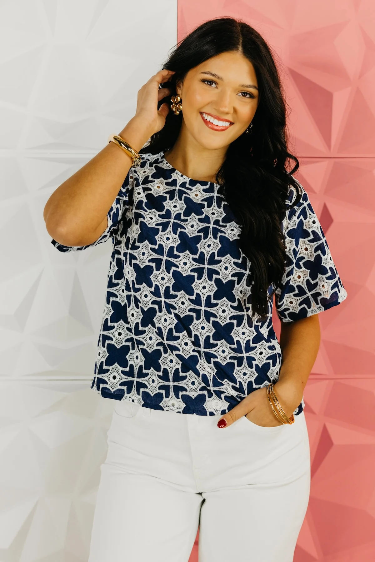 The Brayden Embroidered Eyelet Top - Image 4