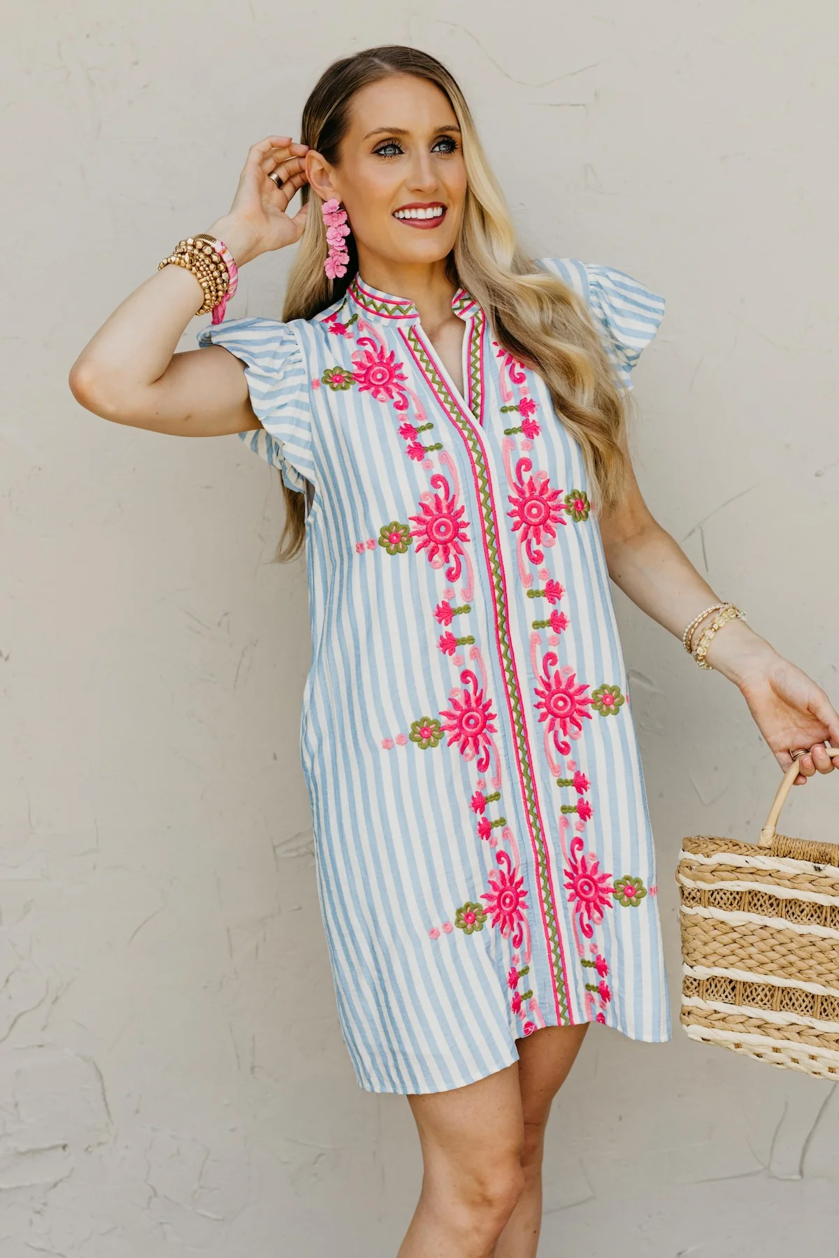 The Braylon Emroidered Mini Dress - Image 3