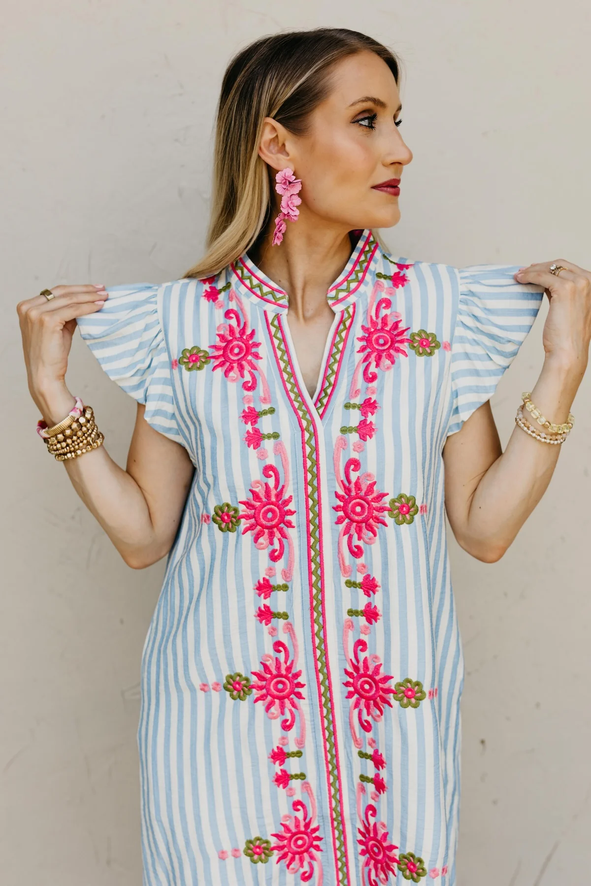 The Braylon Emroidered Mini Dress - Image 9