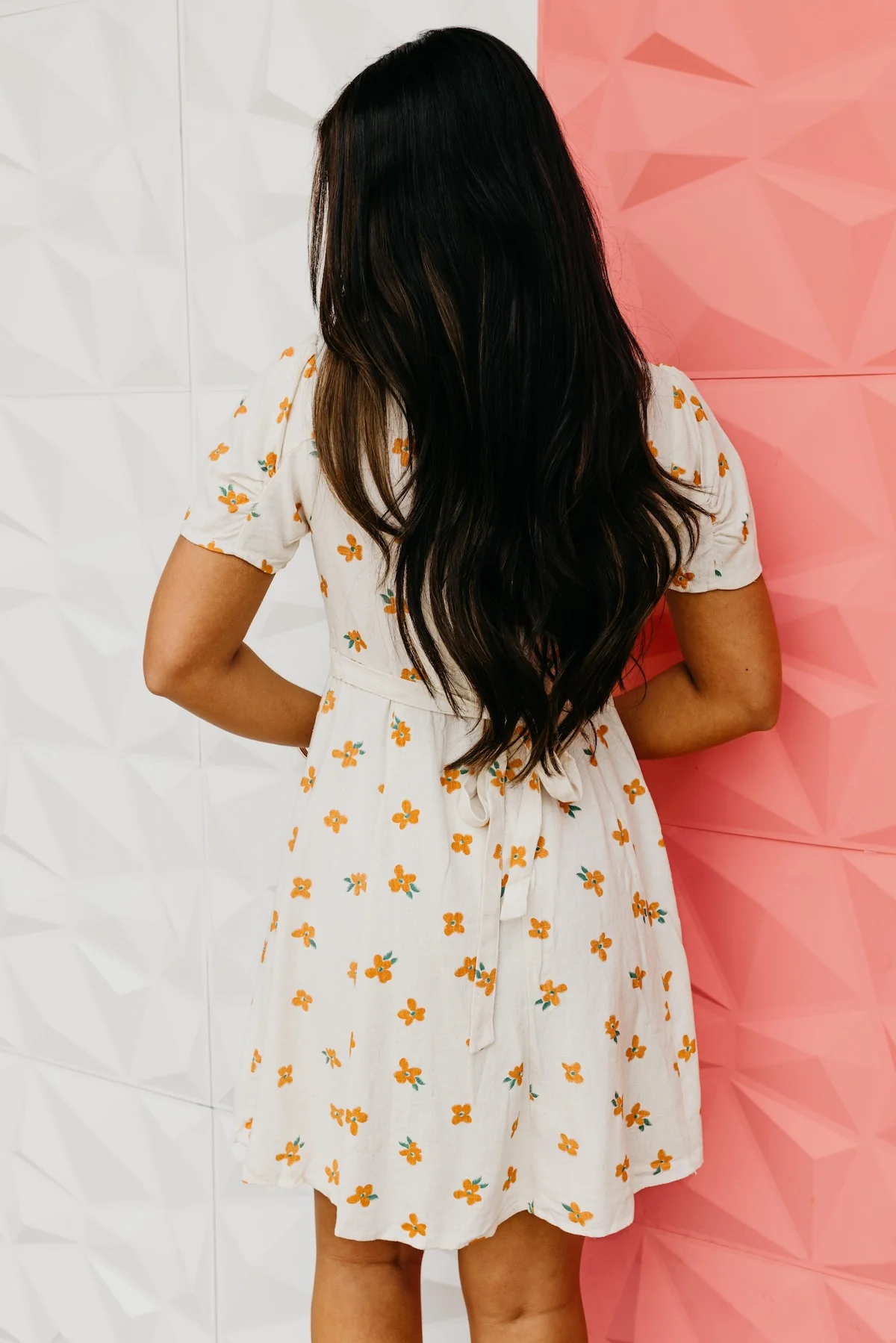 The Brenna Floral Print Collared Linen Mini Dress - Image 11