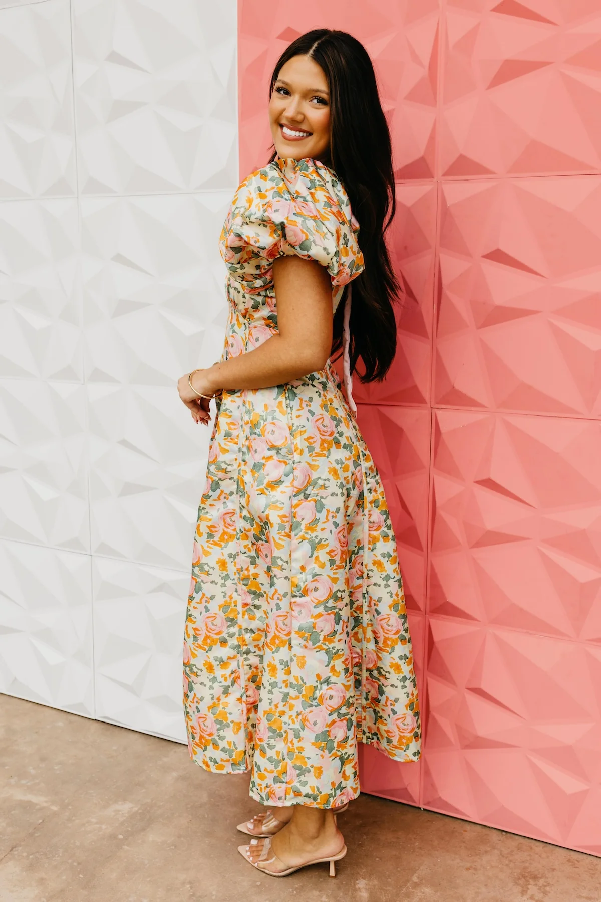 The Brinley Floral Puff Sleeve Maxi Dress - Image 10