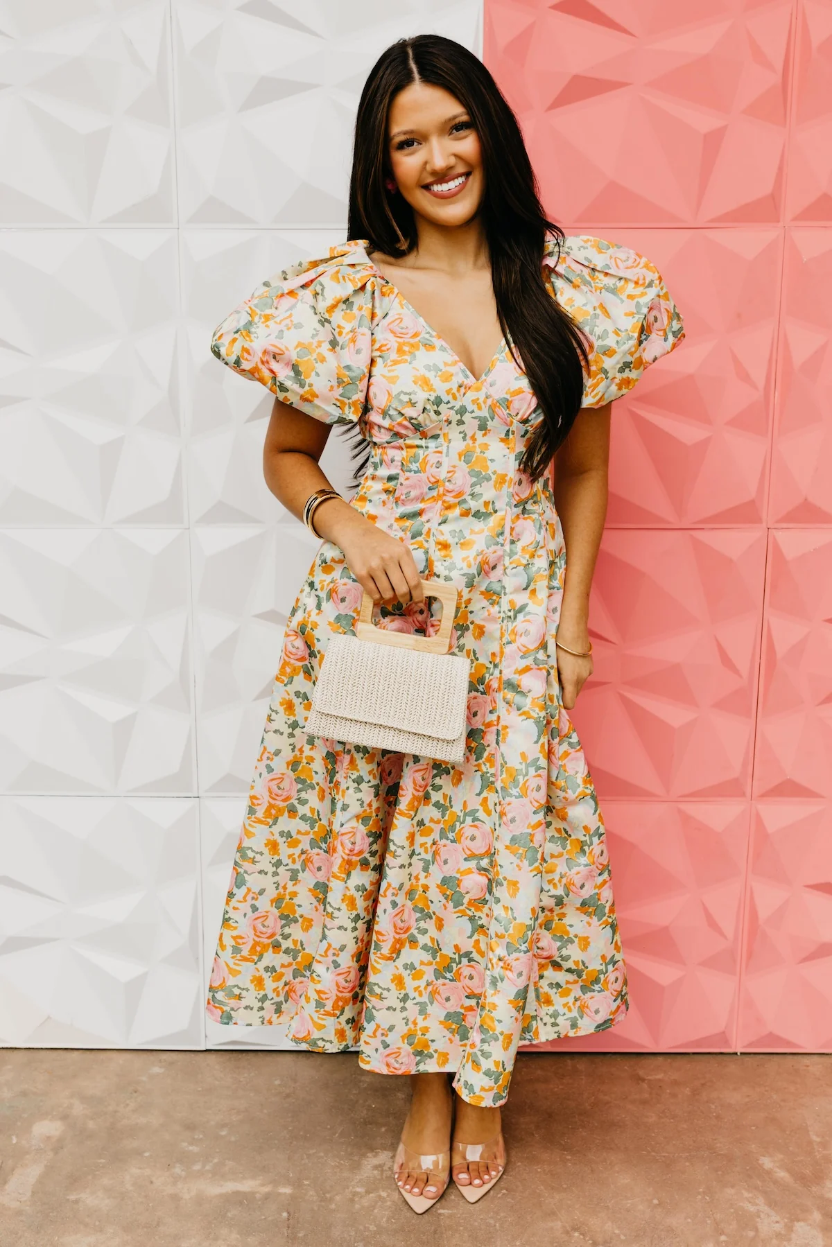 The Brinley Floral Puff Sleeve Maxi Dress - Image 2