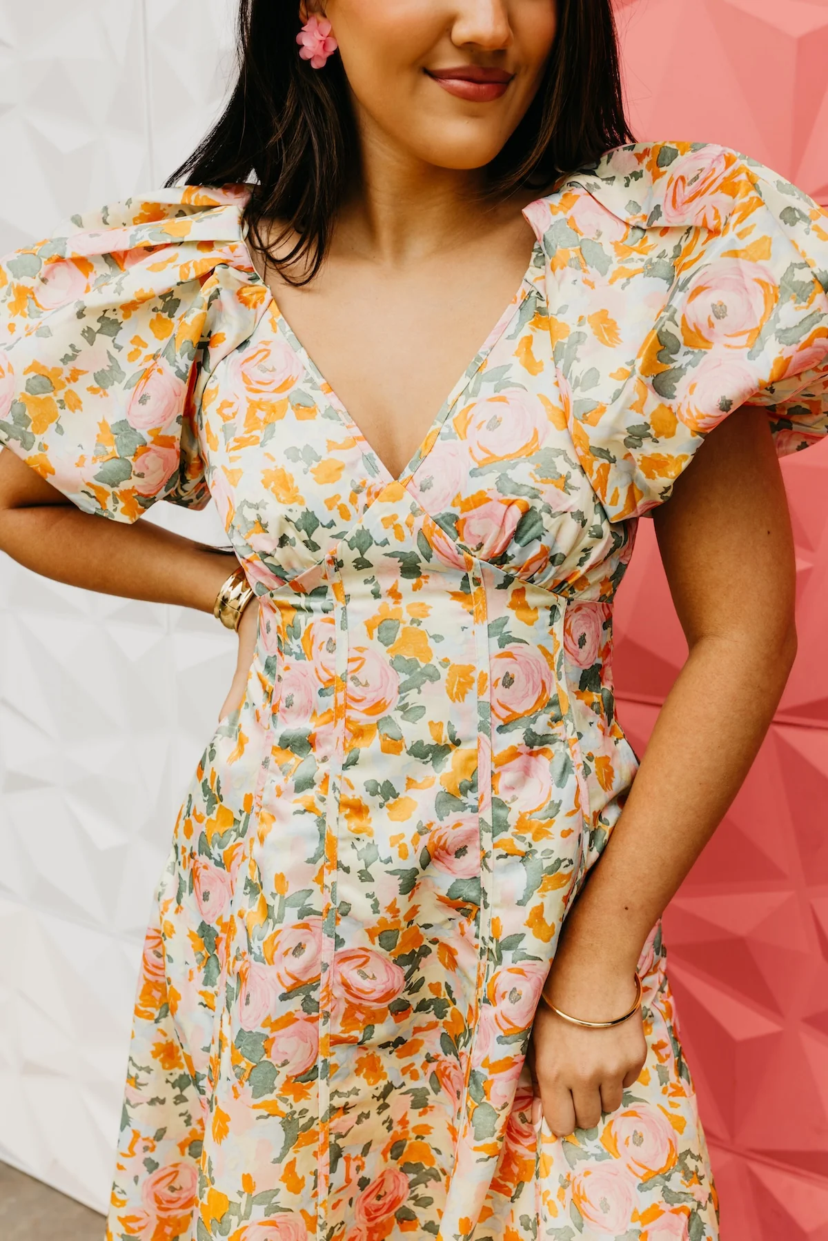 The Brinley Floral Puff Sleeve Maxi Dress - Image 3