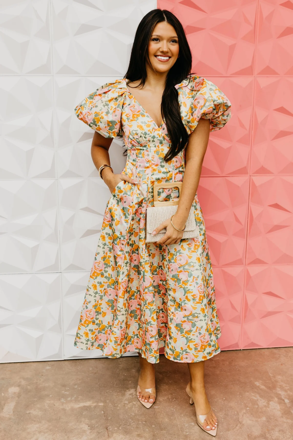 The Brinley Floral Puff Sleeve Maxi Dress - Image 5
