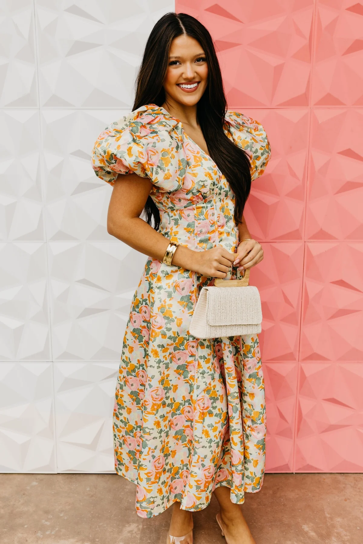 The Brinley Floral Puff Sleeve Maxi Dress - Image 6