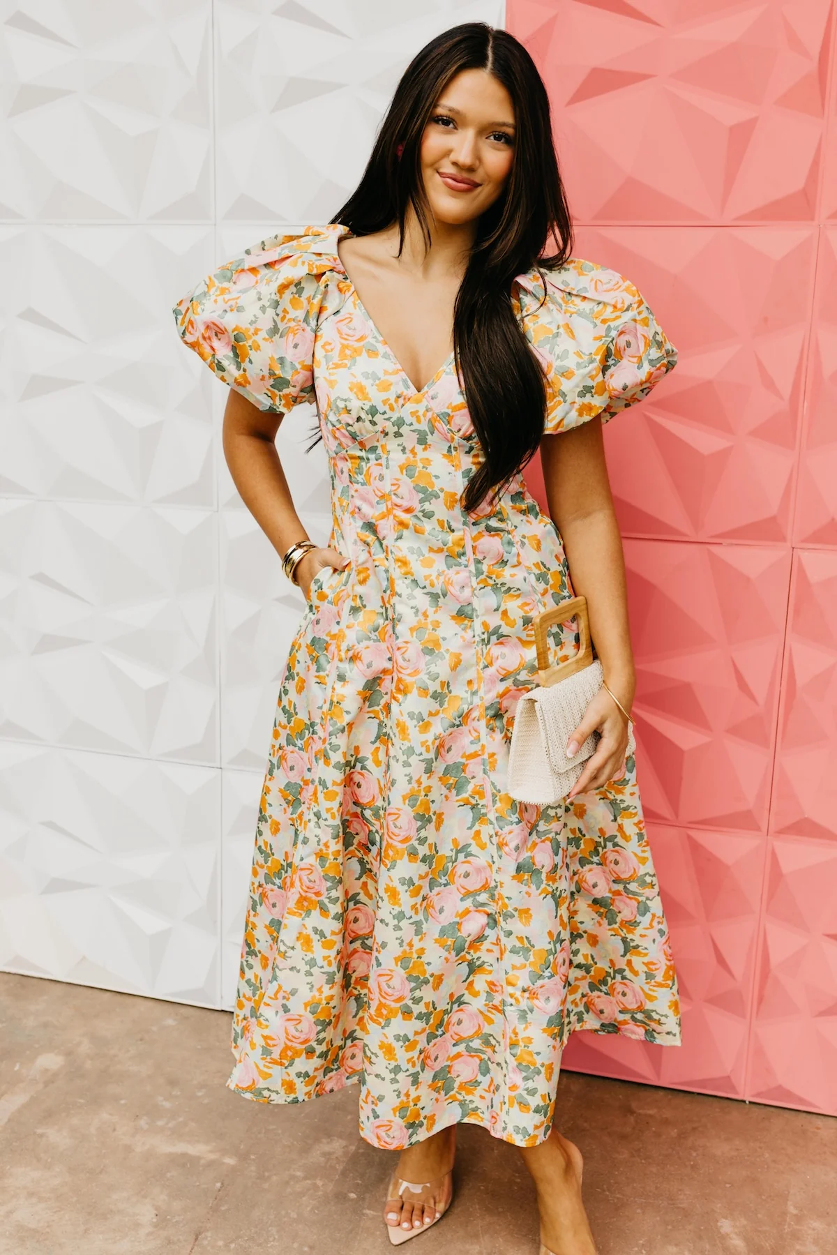 The Brinley Floral Puff Sleeve Maxi Dress - Image 7