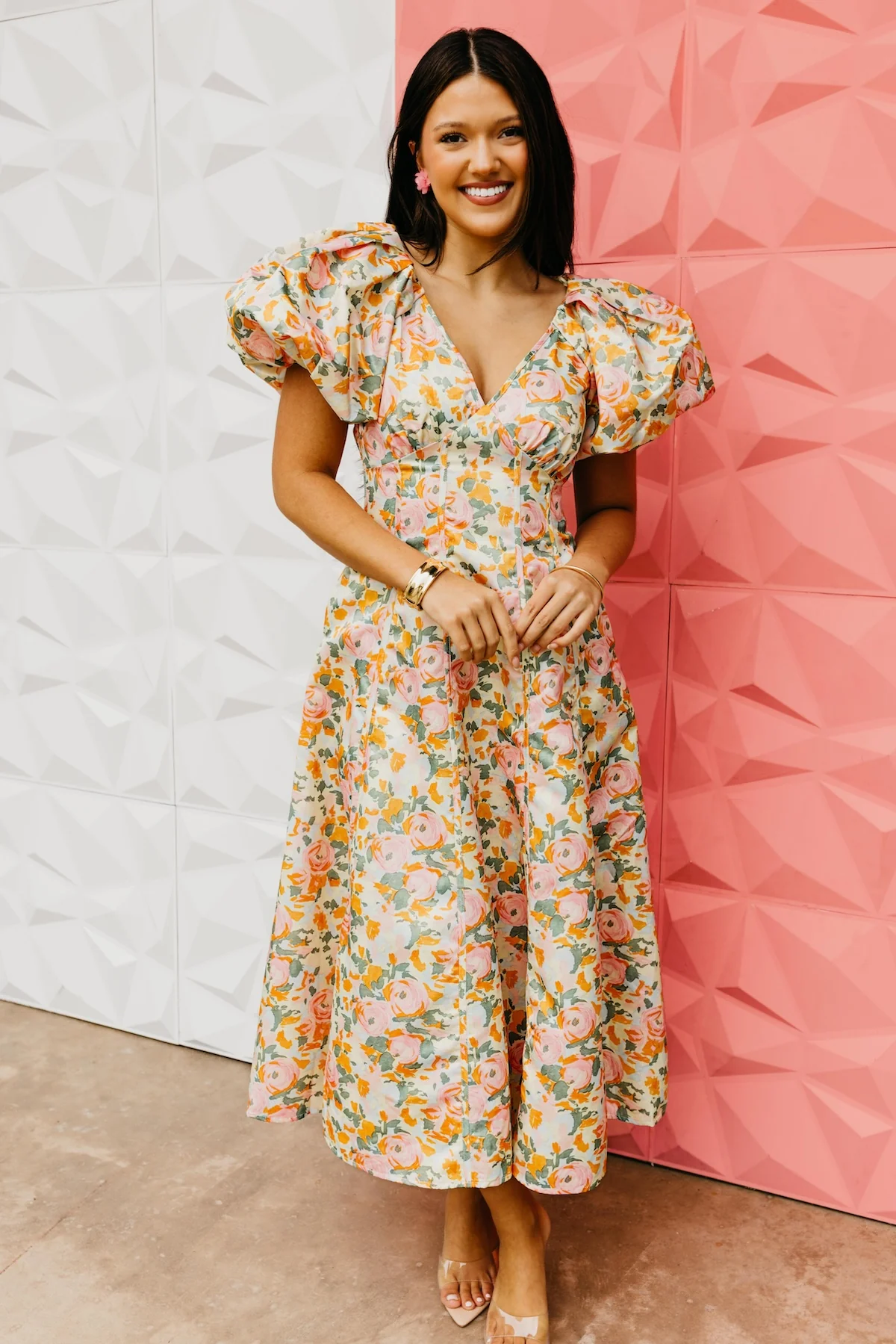 The Brinley Floral Puff Sleeve Maxi Dress - Image 9