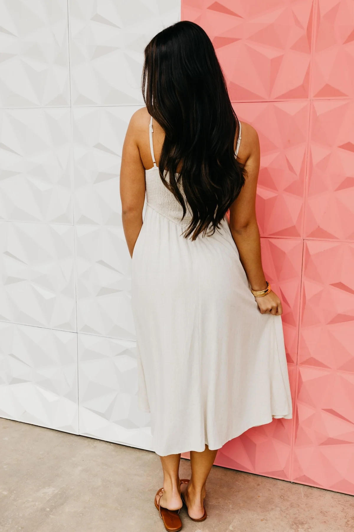 The Brynn Smocked Bodice Midi Dress - Image 6