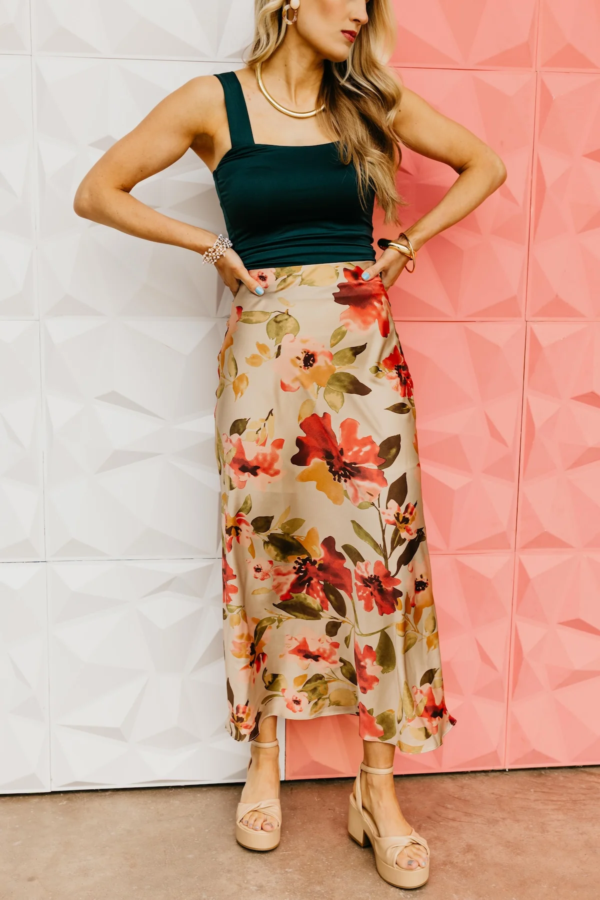 The Caden Floral Midi Skirt