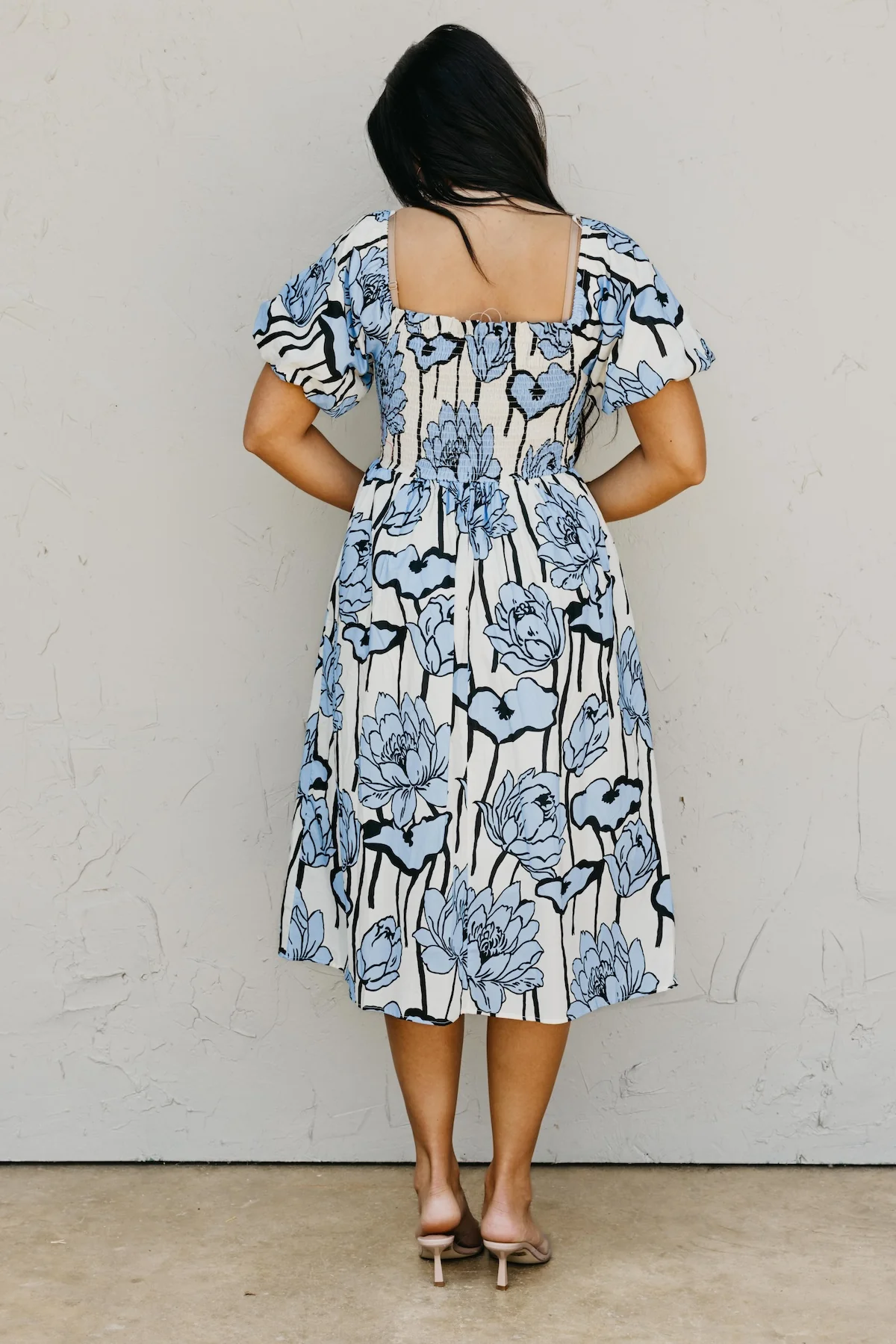 The Cameron Smocked Floral Midi Dress - Image 9