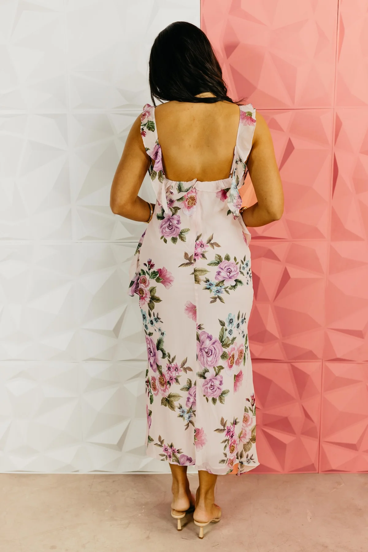 The Candy Ruffled Open Back Midi Dress - Image 6