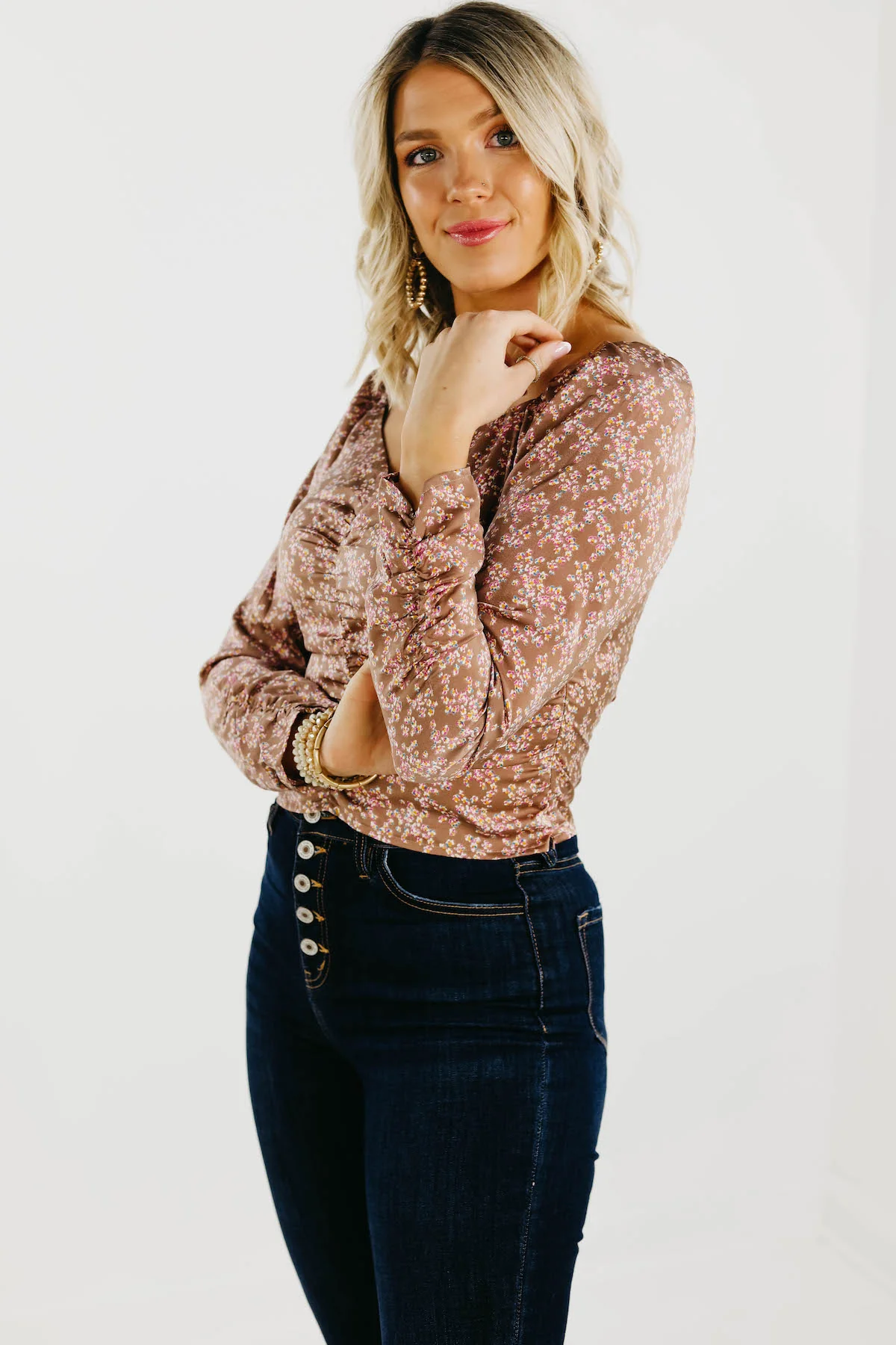 The Carlin Floral Ruched Blouse - FINAL SALE - Image 12