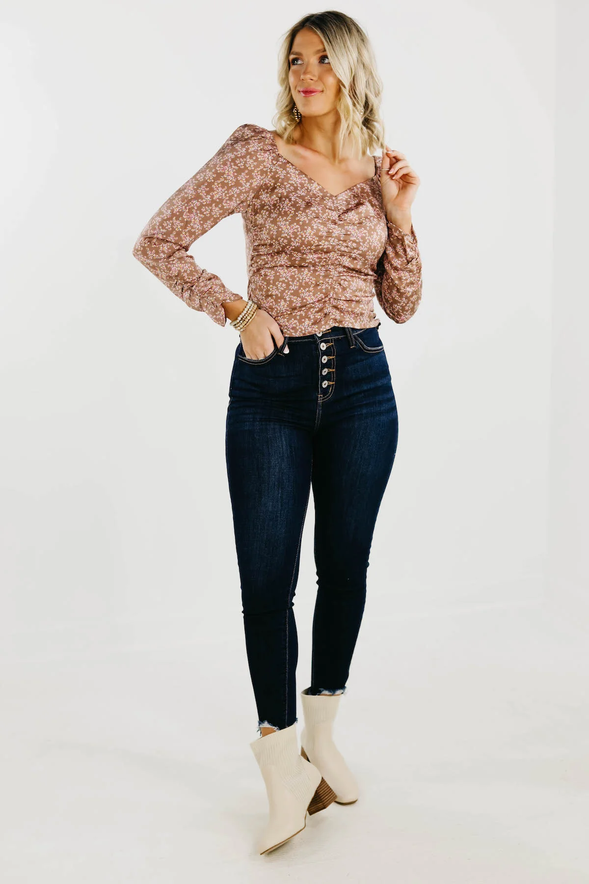 The Carlin Floral Ruched Blouse - FINAL SALE - Image 15