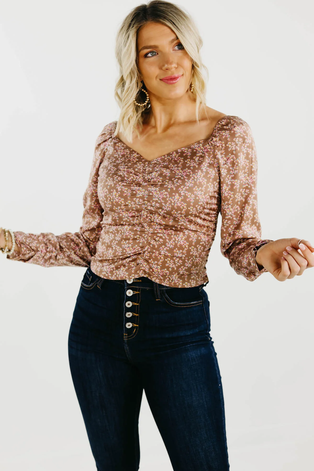 The Carlin Floral Ruched Blouse - FINAL SALE - Image 8