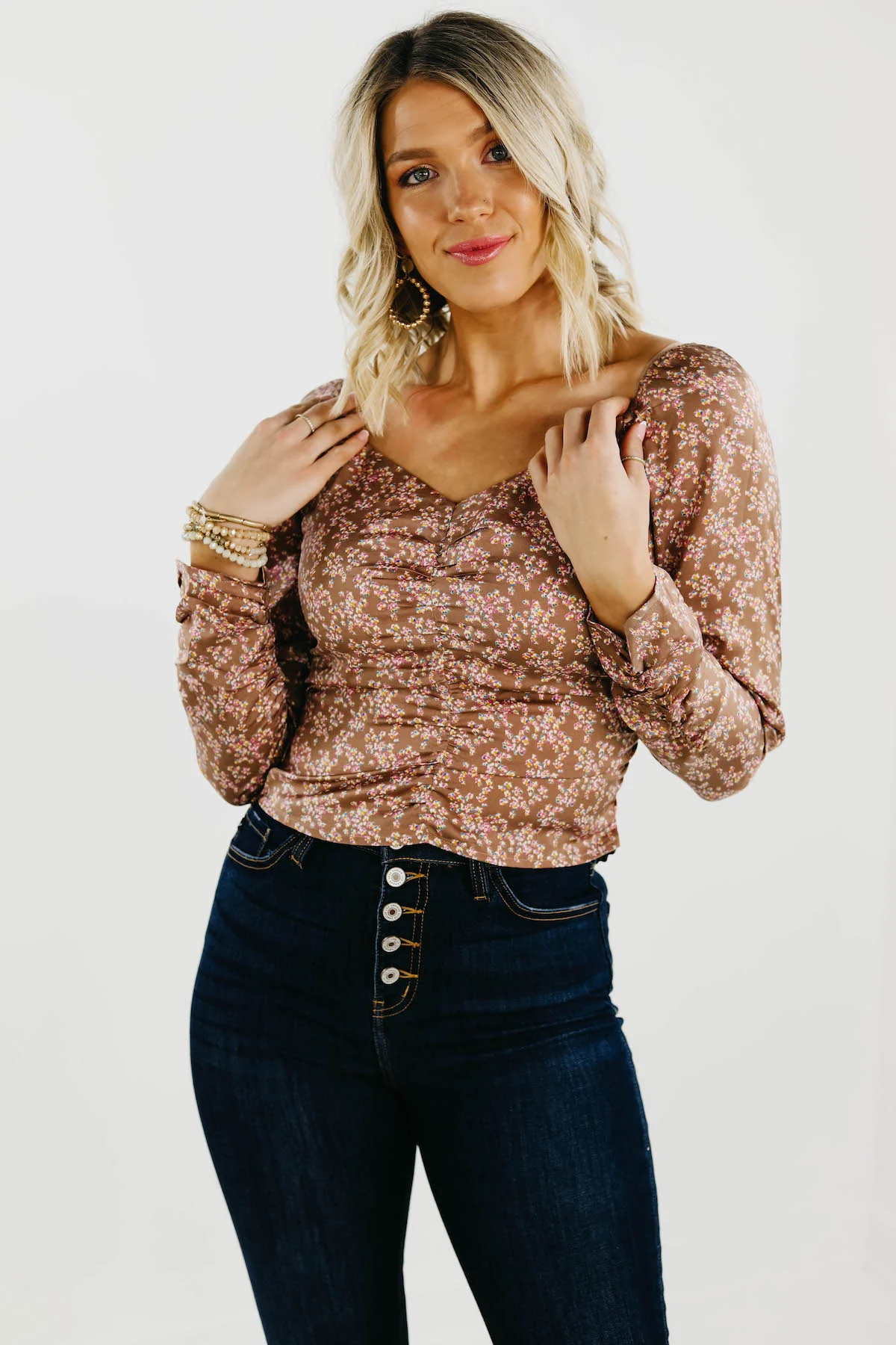 The Carlin Floral Ruched Blouse - FINAL SALE - Image 9