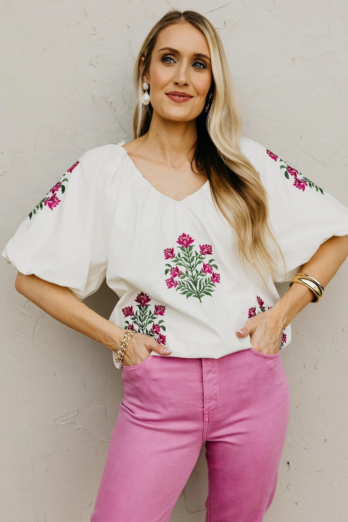The Cayden Embroidered Floral Top - Image 4