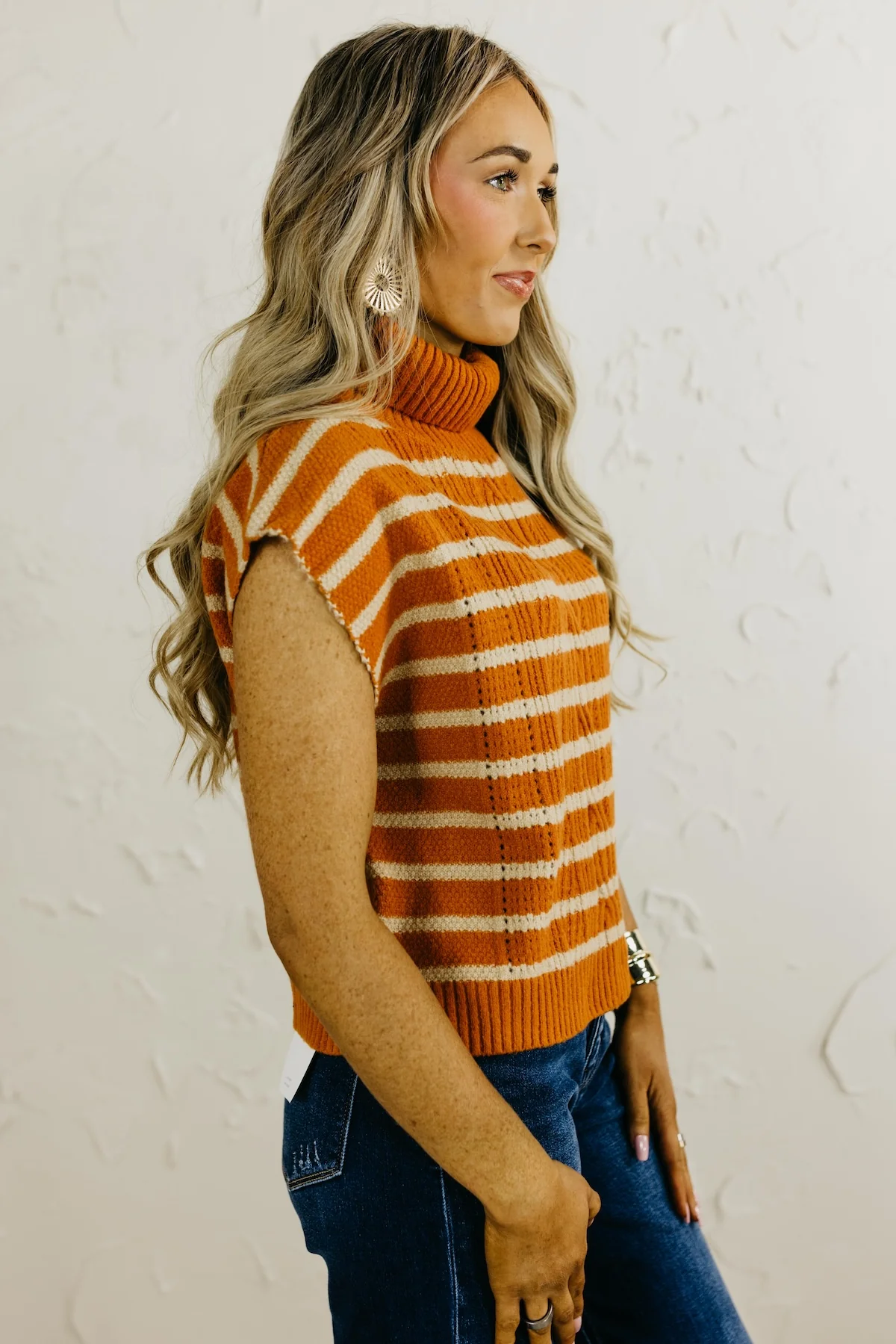 The Celia Turtleneck Striped Vest - Image 10