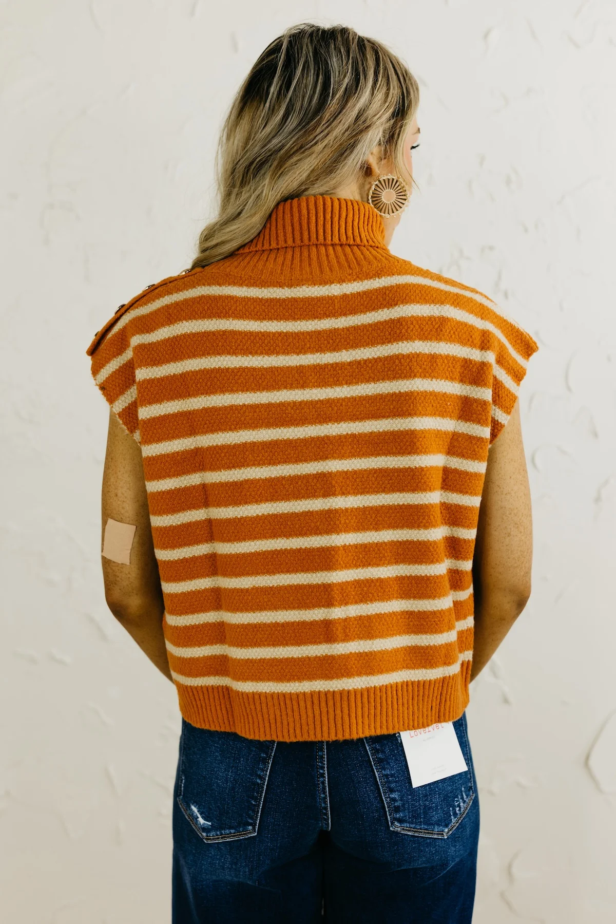The Celia Turtleneck Striped Vest - Image 11