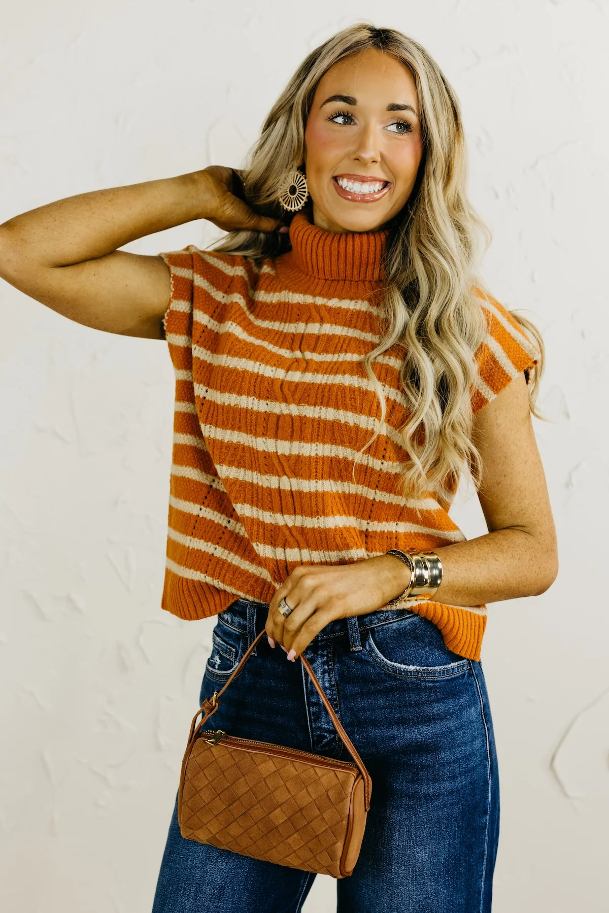 The Celia Turtleneck Striped Vest - Image 2