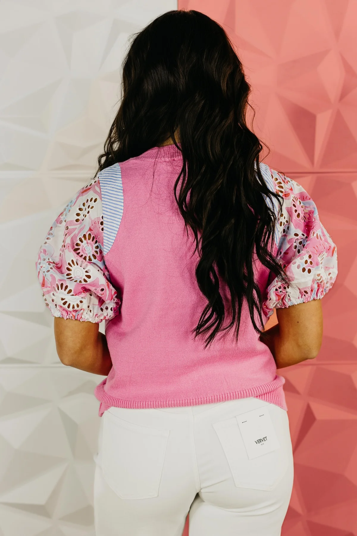The Chandler Mix Media Eyelet Sweater - Image 9